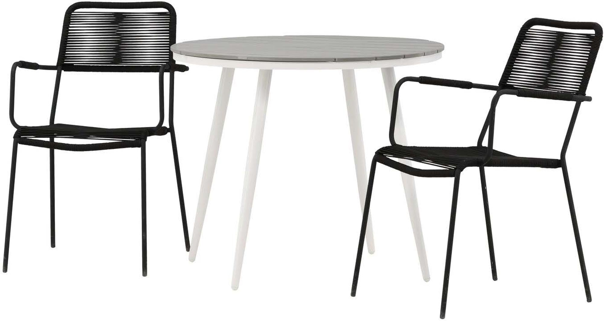 Stylisches Break Outdoor-Tischset mit Lindos Arm: Robuste Materialien, elegantes Design und ideal für entspannte Momente zu zweit im Freien.