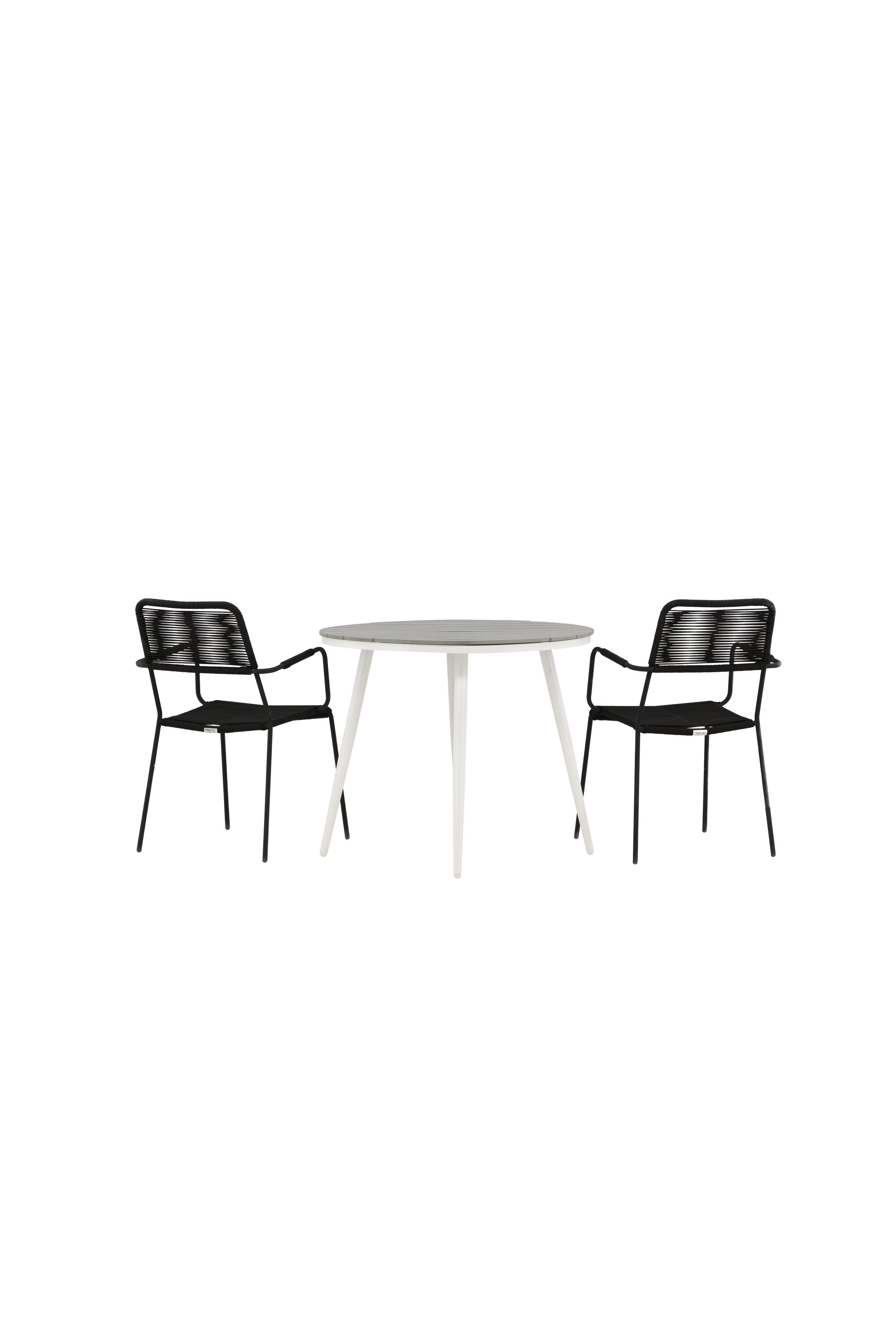 Break Outdoor-Tischset + Lindos Arm ⌀90cm/2St. in Weiss präsentiert im Onlineshop von KAQTU Design AG. Gartentischset ist von Venture Home