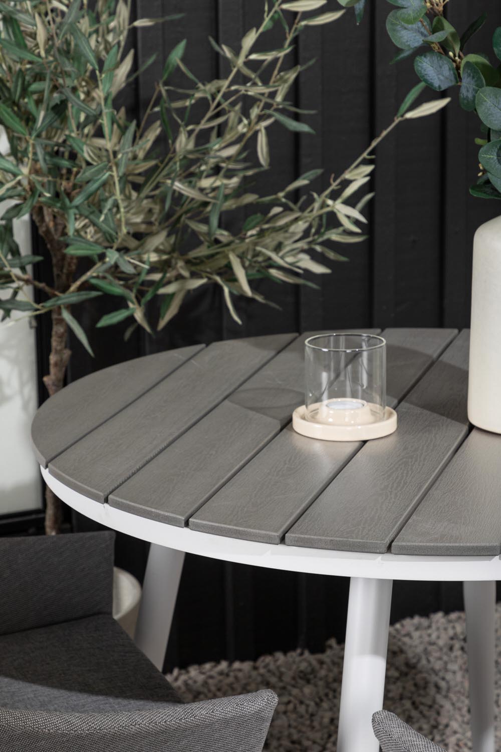 Break Outdoor-Tischset + Spoga ⌀90cm/2St. in Weiss präsentiert im Onlineshop von KAQTU Design AG. Gartentischset ist von Venture Home