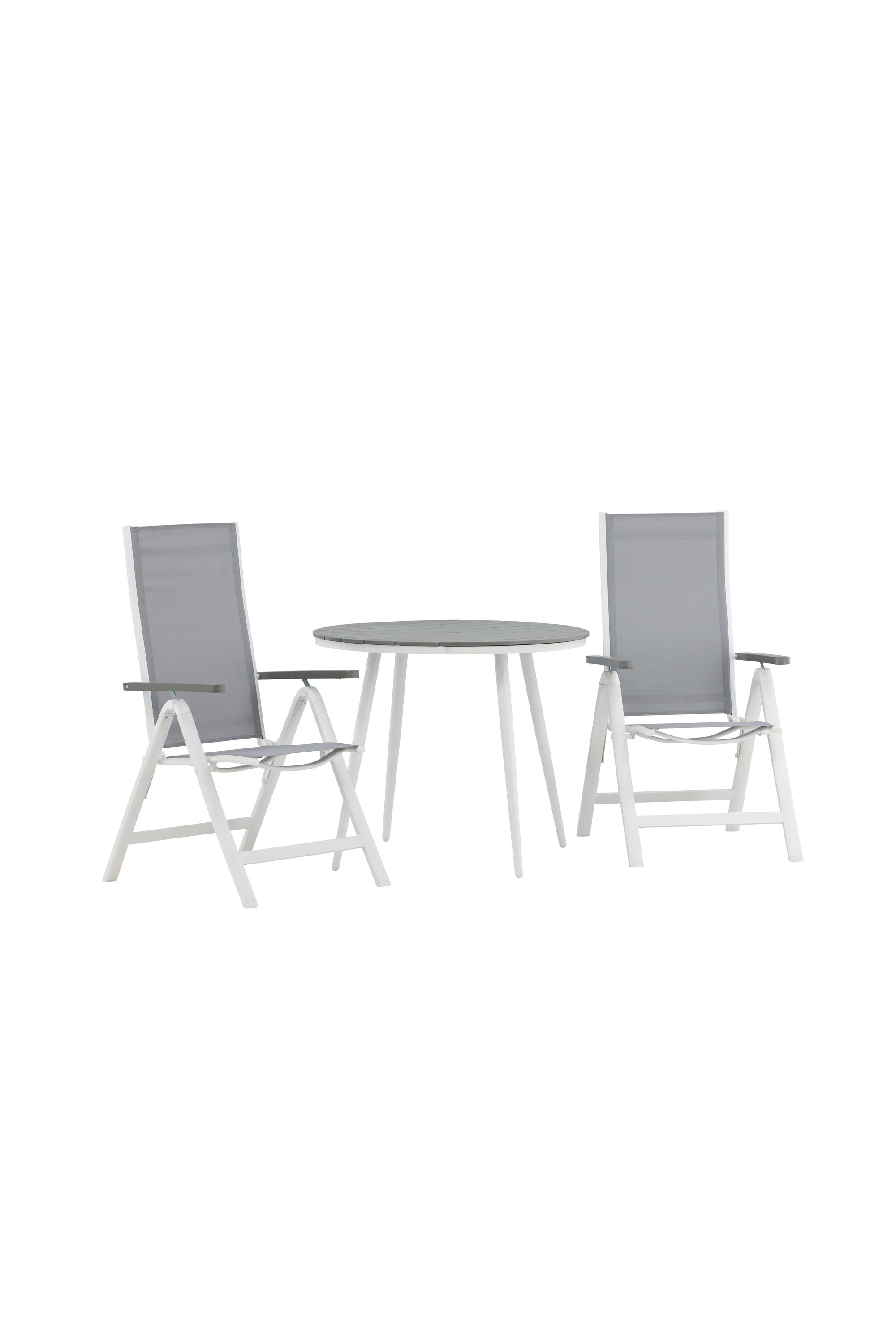 Break Outdoor-Tischset + Albany ⌀90cm/2St. in Weiss präsentiert im Onlineshop von KAQTU Design AG. Gartentischset ist von Venture Home