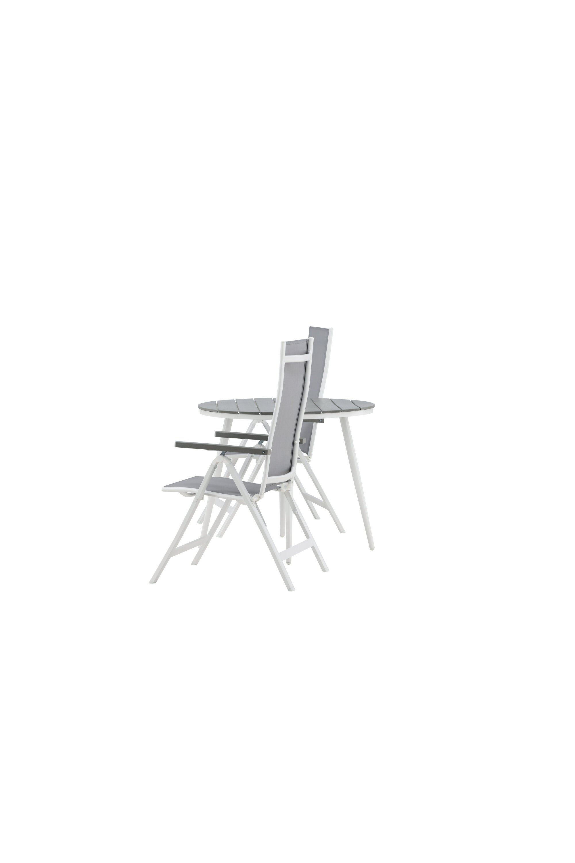 Break Outdoor-Tischset + Albany ⌀90cm/2St. in Weiss präsentiert im Onlineshop von KAQTU Design AG. Gartentischset ist von Venture Home