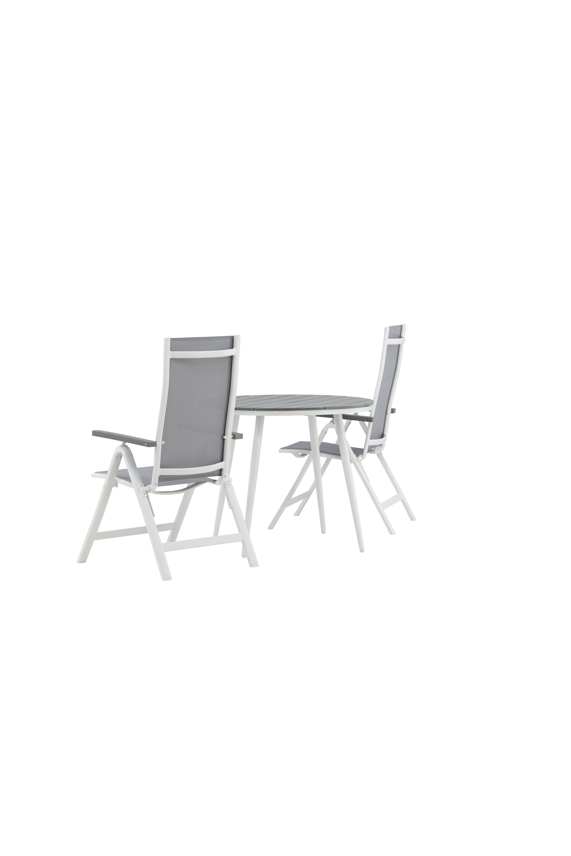 Break Outdoor-Tischset + Albany ⌀90cm/2St. in Weiss präsentiert im Onlineshop von KAQTU Design AG. Gartentischset ist von Venture Home