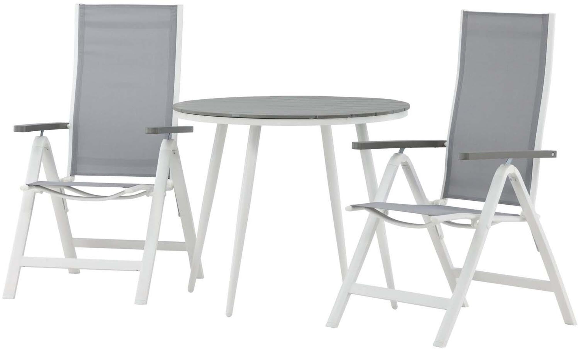 Stilvolles Break Outdoor-Tischset mit Albany Stühlen – ideal für entspannte Stunden im Freien. Hochwertige Materialien und elegantes Design.