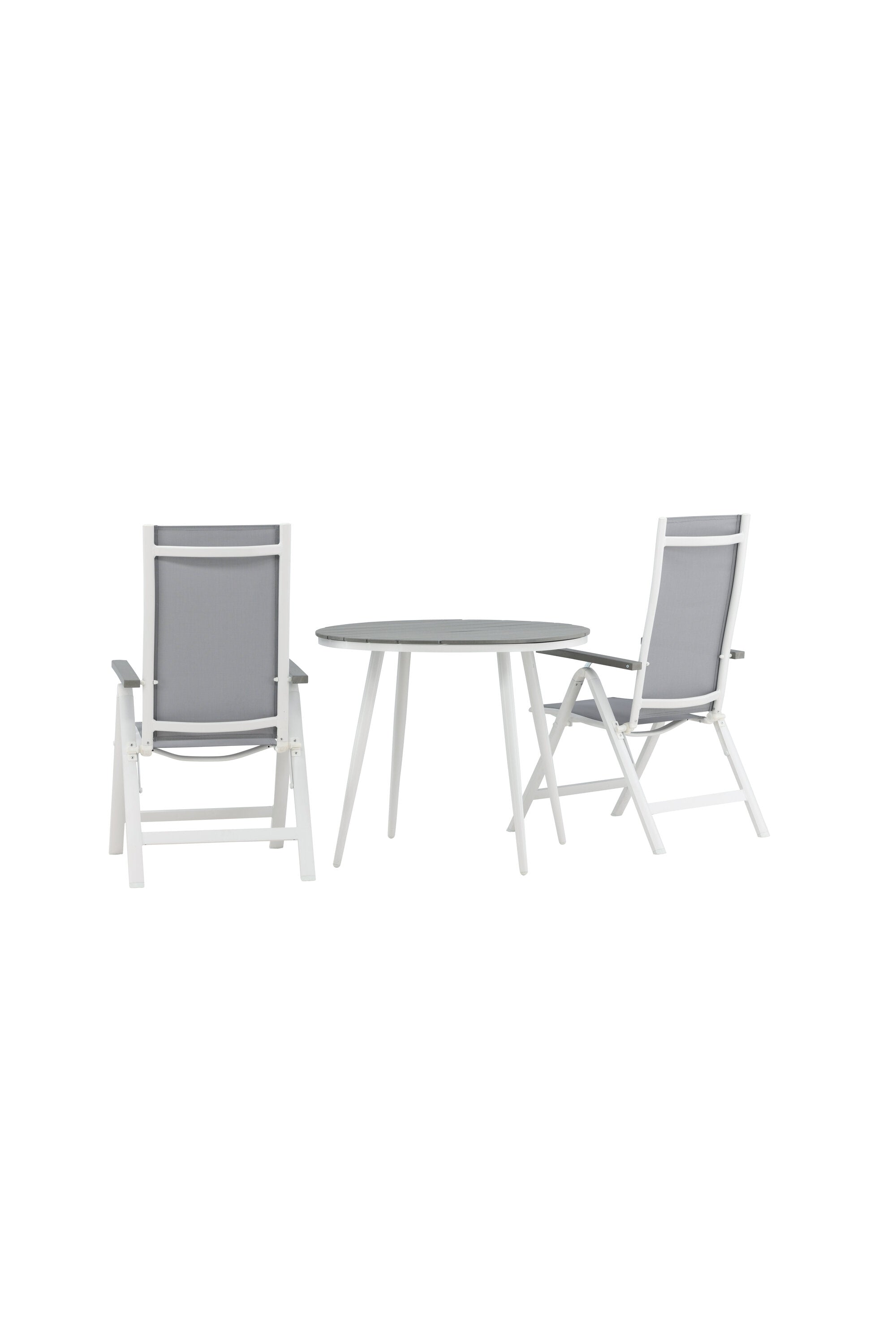 Break Outdoor-Tischset + Albany ⌀90cm/2St. in Weiss präsentiert im Onlineshop von KAQTU Design AG. Gartentischset ist von Venture Home
