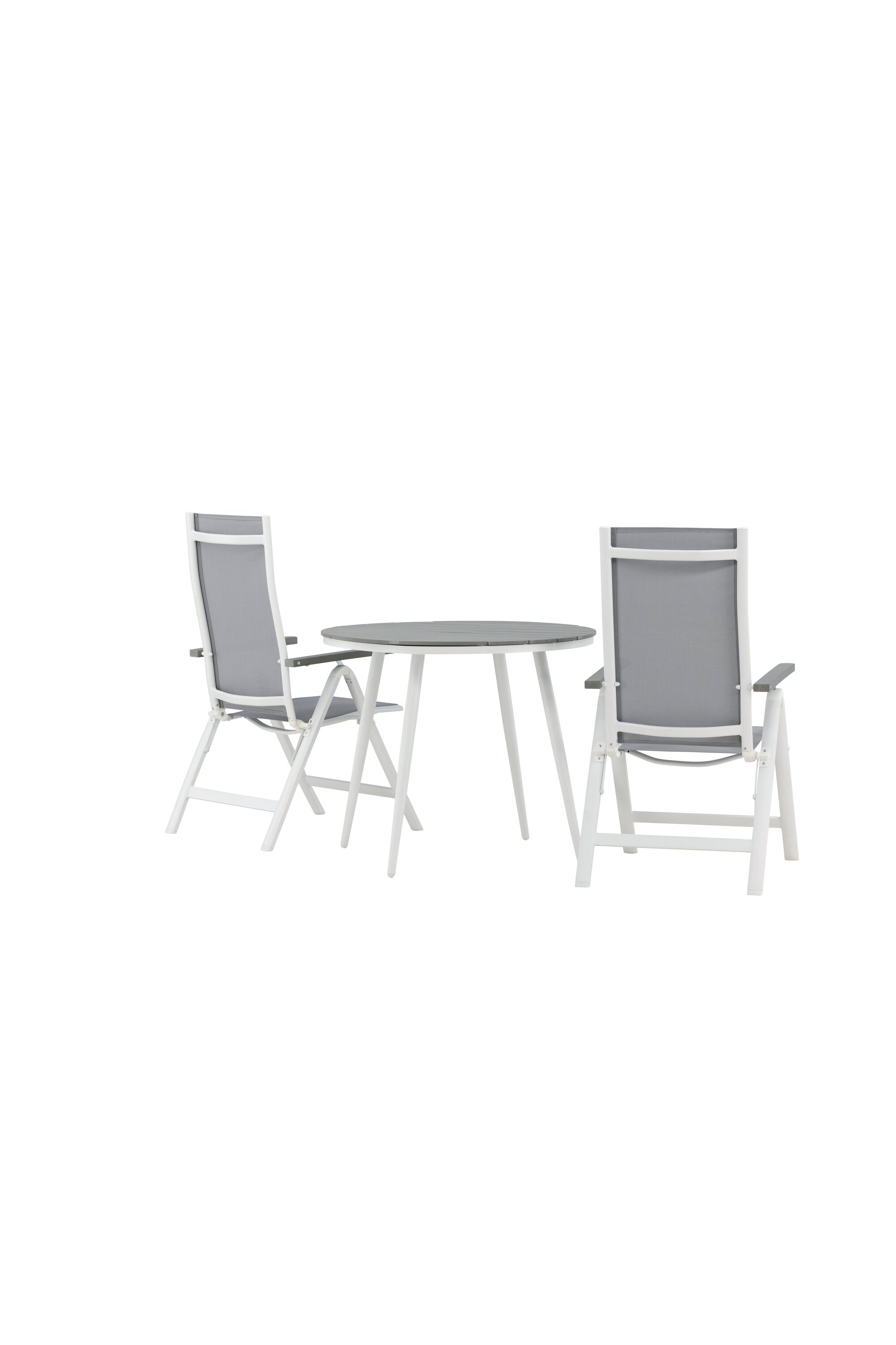 Break Outdoor-Tischset + Albany ⌀90cm/2St. in Weiss präsentiert im Onlineshop von KAQTU Design AG. Gartentischset ist von Venture Home