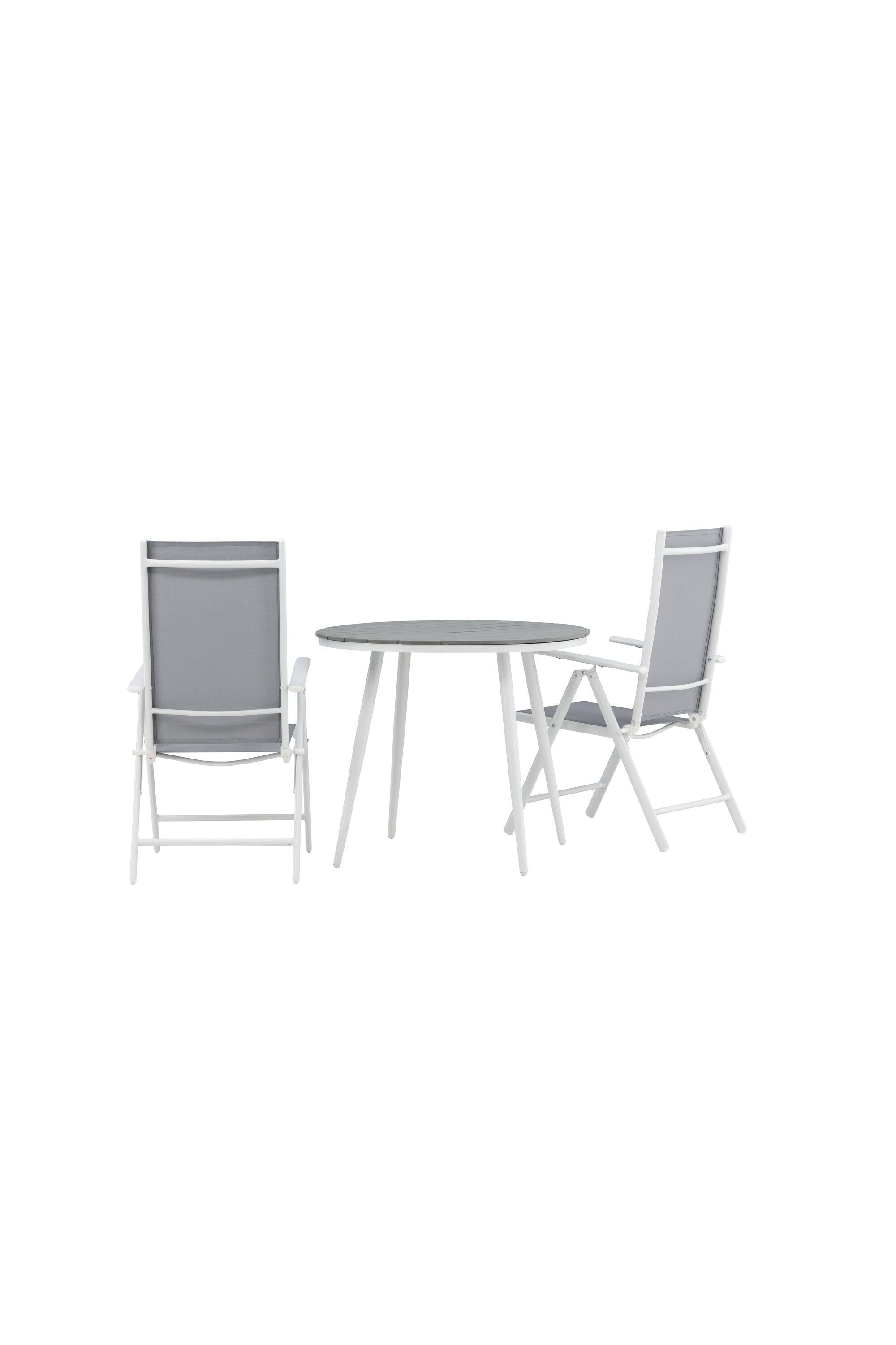 Break Outdoor-Tischset ⌀90cm/2St. in Weiss präsentiert im Onlineshop von KAQTU Design AG. Gartentischset ist von Venture Home