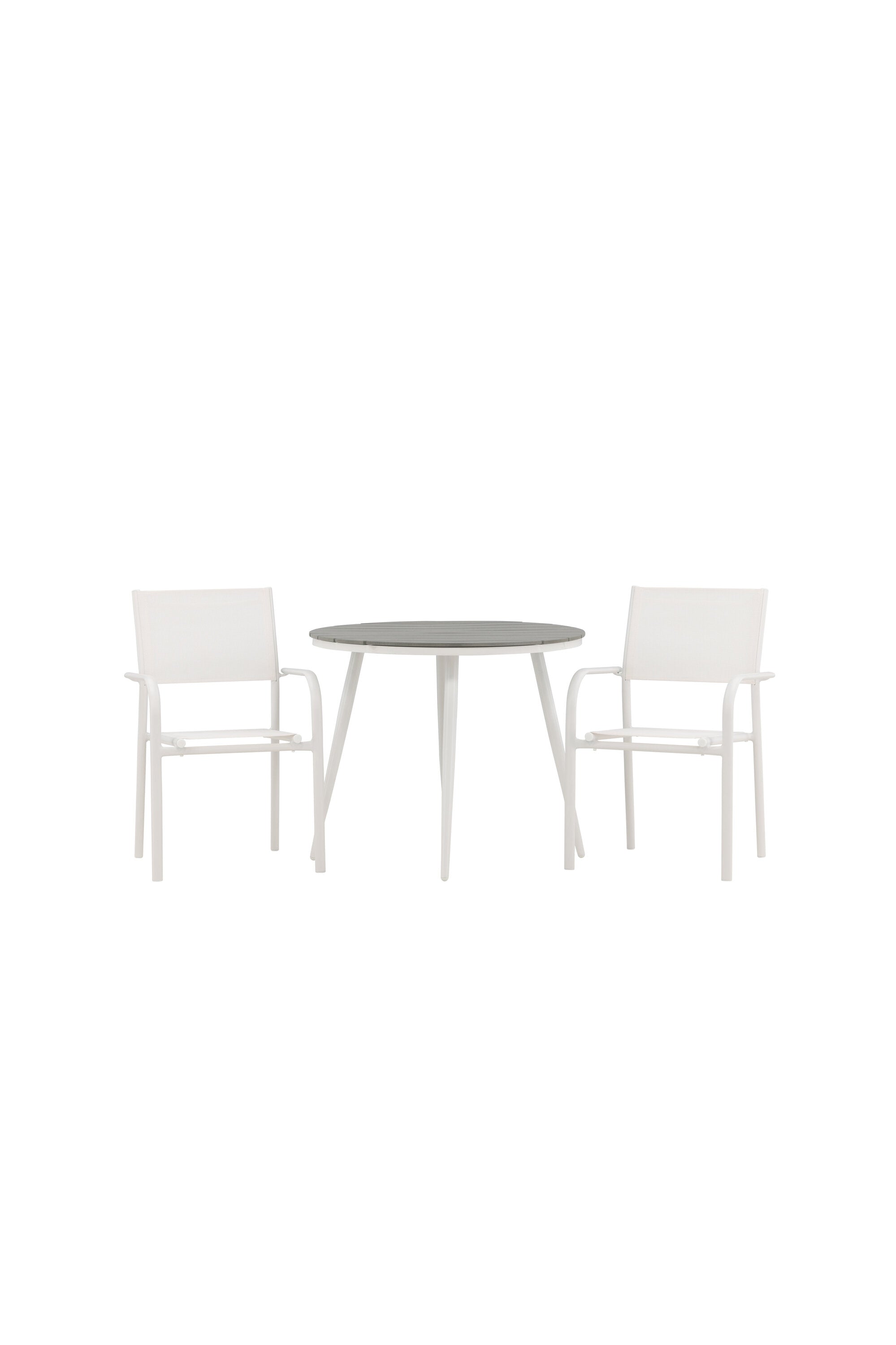 Break Outdoor-Tischset + Santorini ⌀90cm/2St. in Weiss präsentiert im Onlineshop von KAQTU Design AG. Gartentischset ist von Venture Home