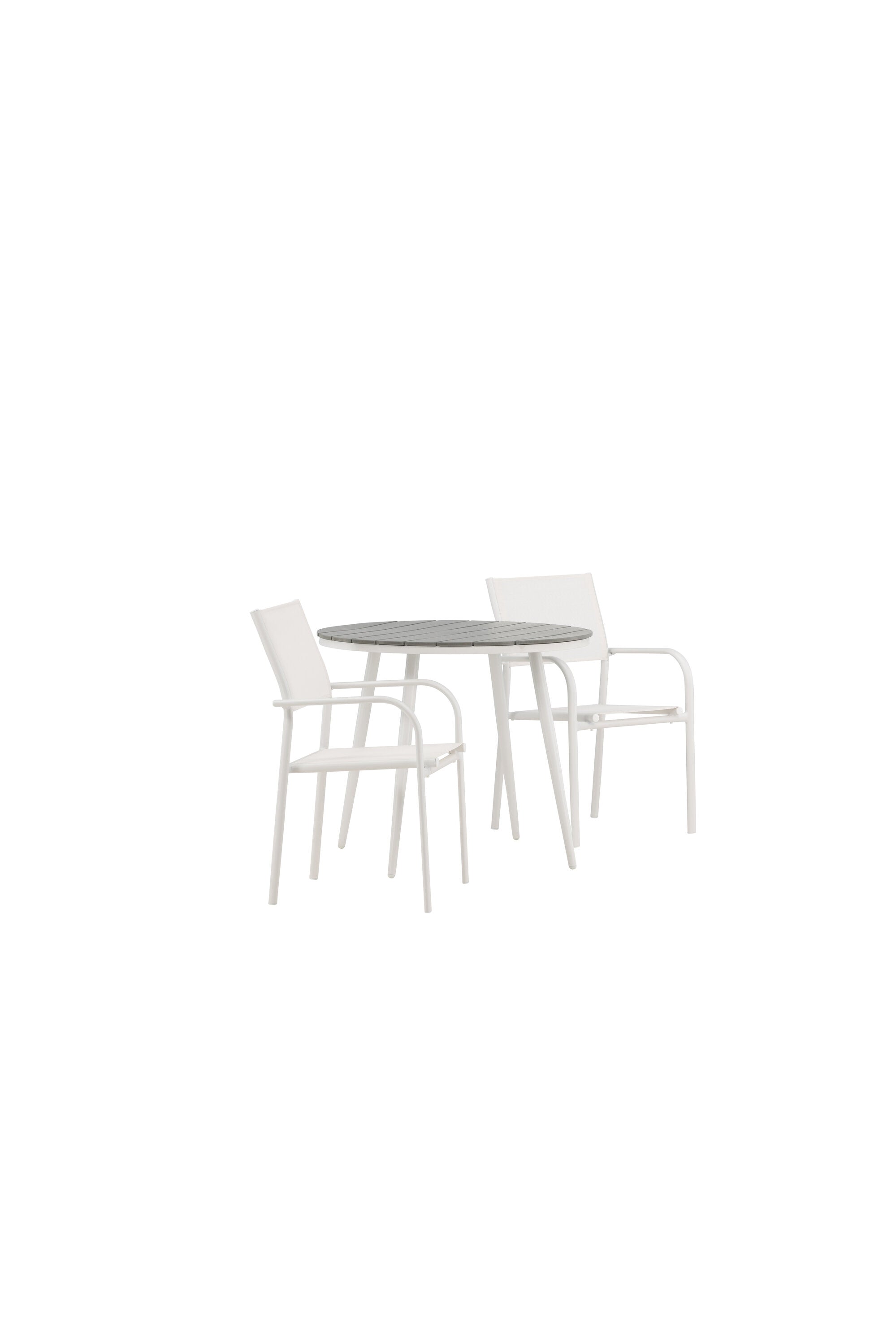 Break Outdoor-Tischset + Santorini ⌀90cm/2St. in Weiss präsentiert im Onlineshop von KAQTU Design AG. Gartentischset ist von Venture Home