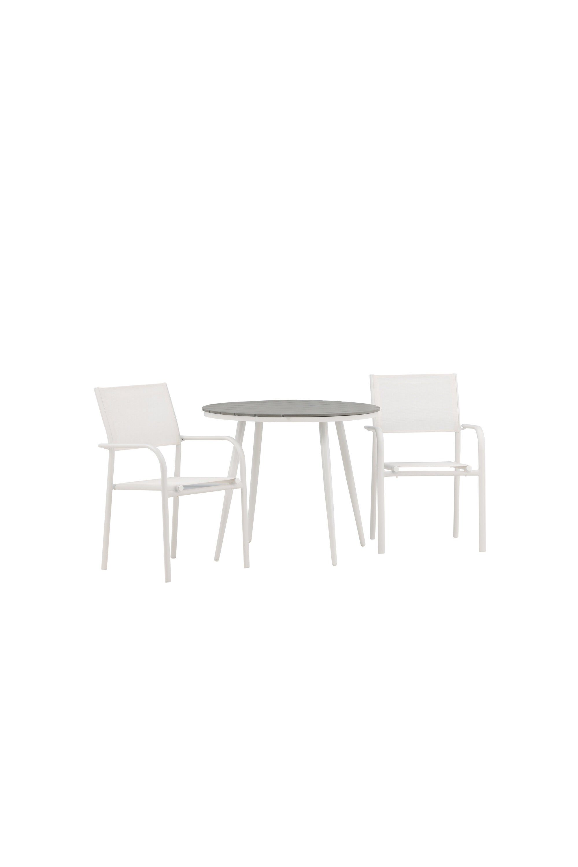 Break Outdoor-Tischset + Santorini ⌀90cm/2St. in Weiss präsentiert im Onlineshop von KAQTU Design AG. Gartentischset ist von Venture Home