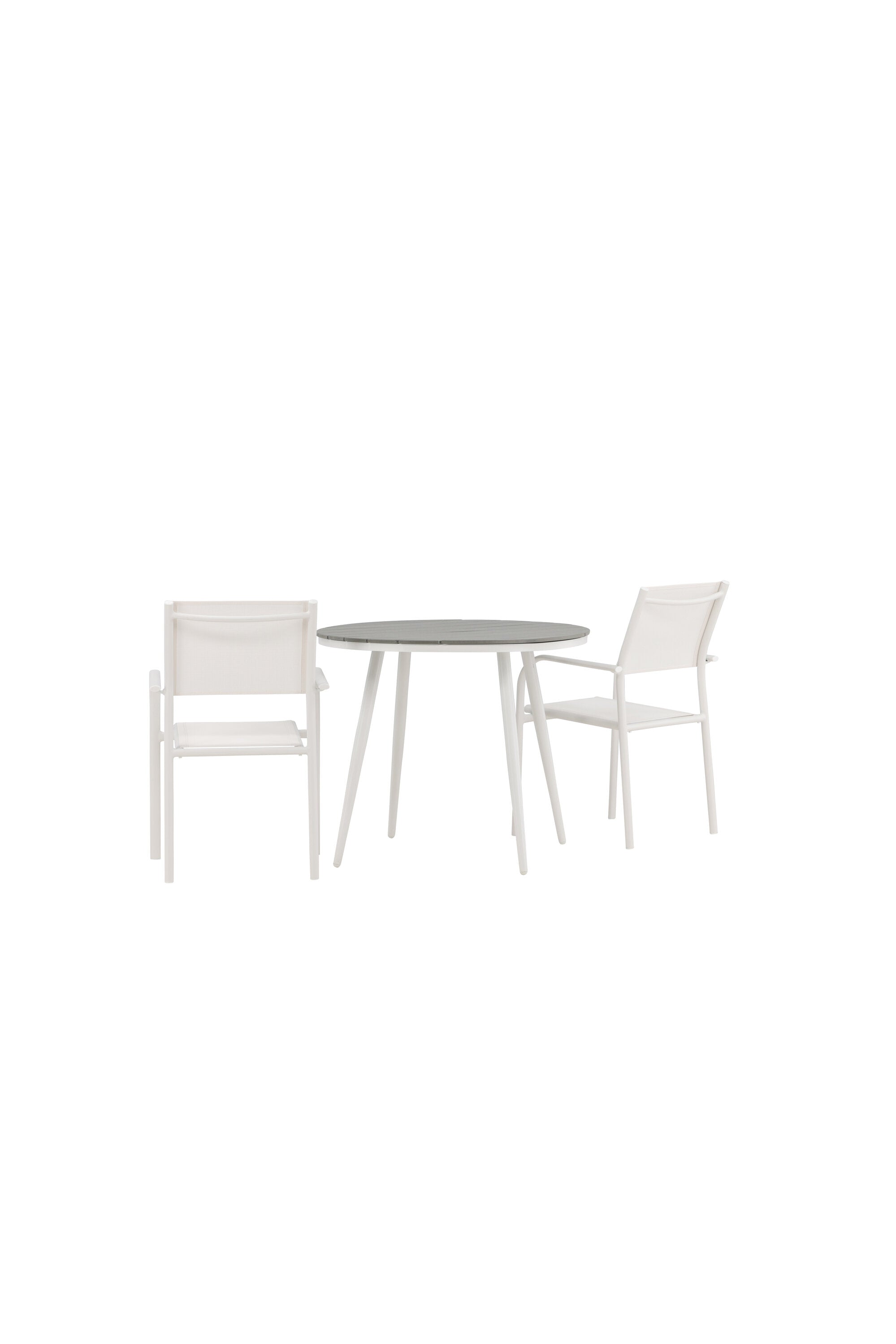 Break Outdoor-Tischset + Santorini ⌀90cm/2St. in Weiss präsentiert im Onlineshop von KAQTU Design AG. Gartentischset ist von Venture Home