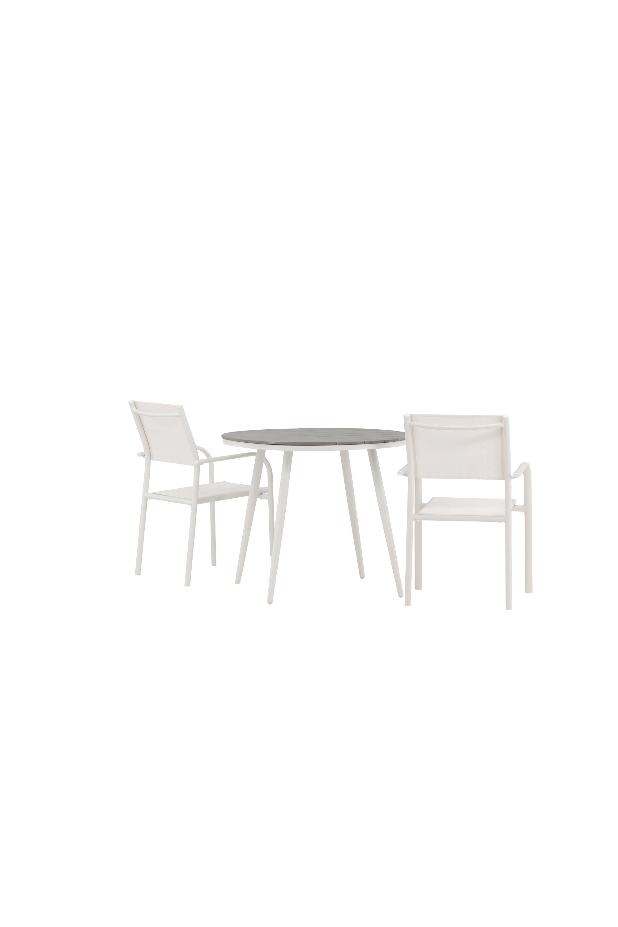 Break Outdoor-Tischset + Santorini ⌀90cm/2St. in Weiss präsentiert im Onlineshop von KAQTU Design AG. Gartentischset ist von Venture Home