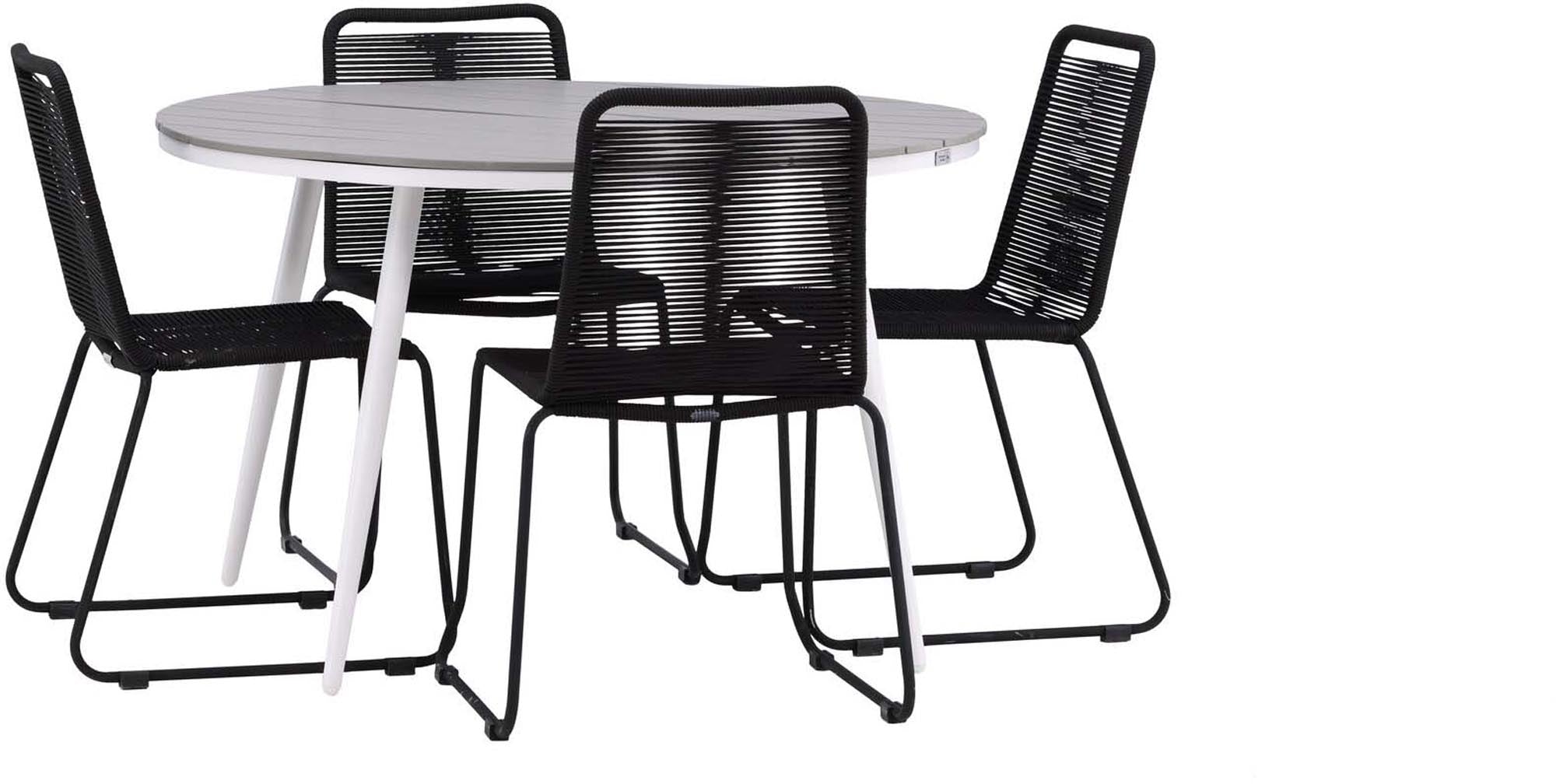 Elegantes Break Outdoor-Tischset mit Lindos-Stühlen für stilvolle Momente im Freien. Ideal für Terrasse, Balkon und Garten.