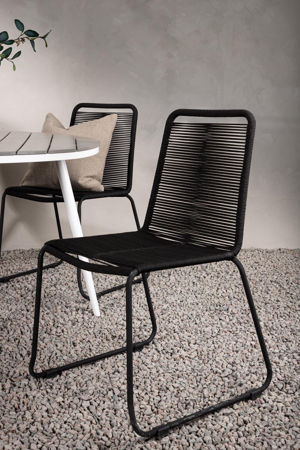 Break Outdoor-Tischset + Lindos Stack ⌀120cm/4St. in Weiss präsentiert im Onlineshop von KAQTU Design AG. Gartentischset ist von Venture Home