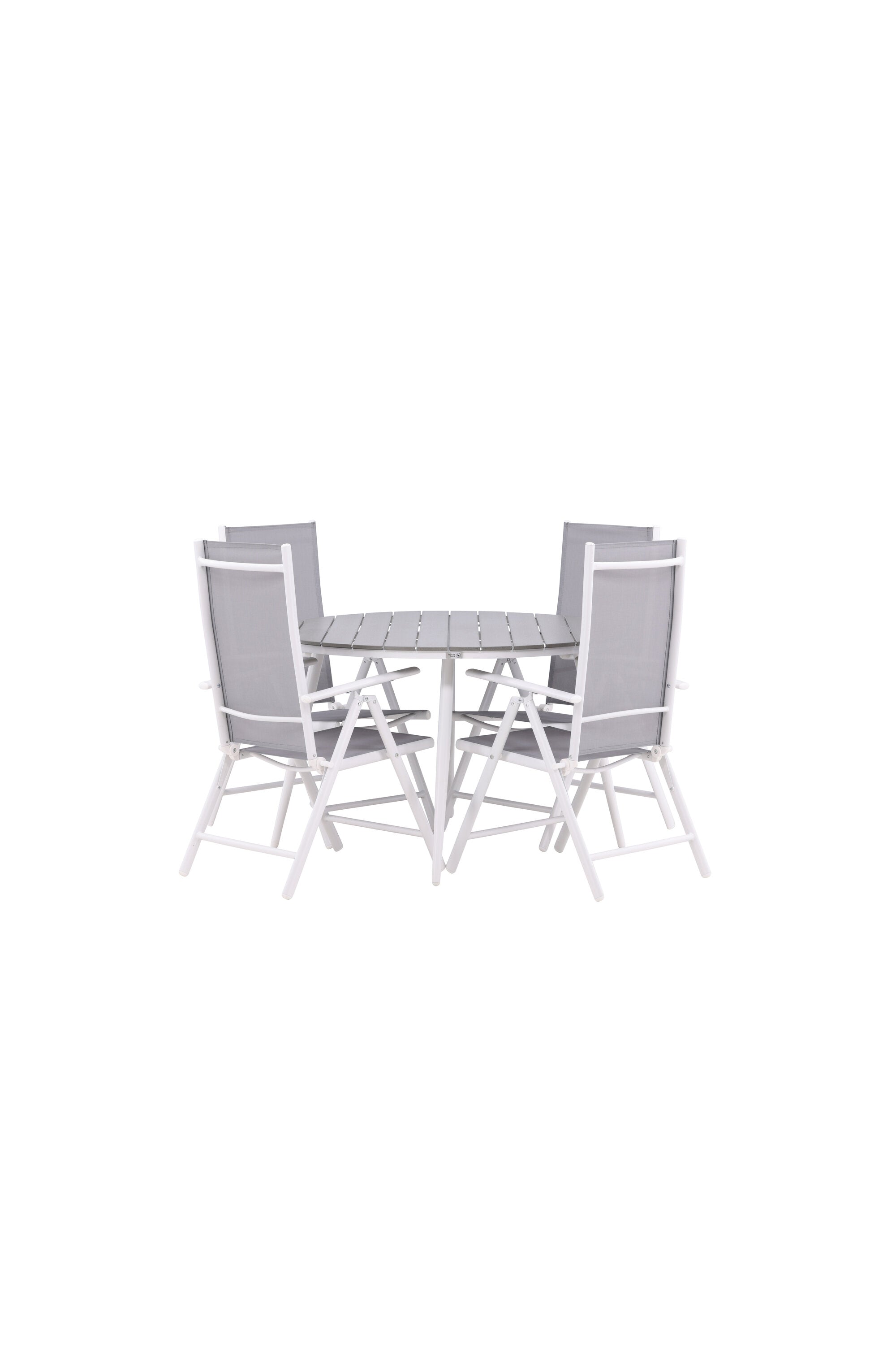 Break Outdoor-Tischset ⌀120cm/4St. in Weiss präsentiert im Onlineshop von KAQTU Design AG. Gartentischset ist von Venture Home