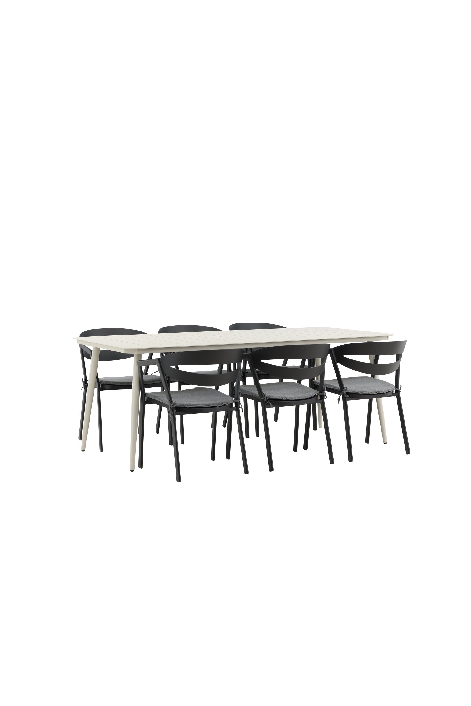 Lina Outdoor-Tischset + Split 200cm/6St. in Schwarz präsentiert im Onlineshop von KAQTU Design AG. Gartentischset ist von Venture Home