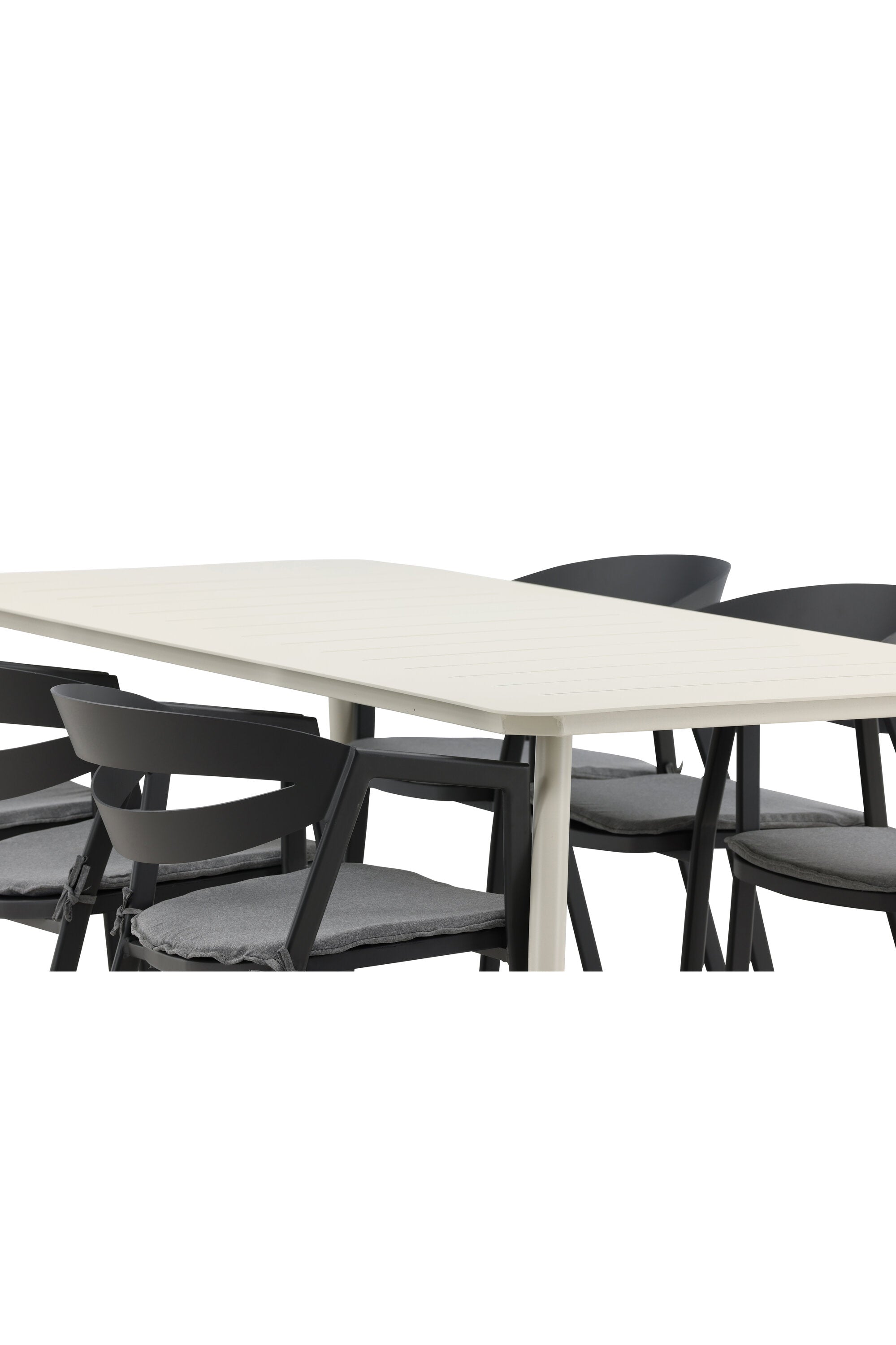 Lina Outdoor-Tischset + Split 200cm/6St. in Schwarz präsentiert im Onlineshop von KAQTU Design AG. Gartentischset ist von Venture Home