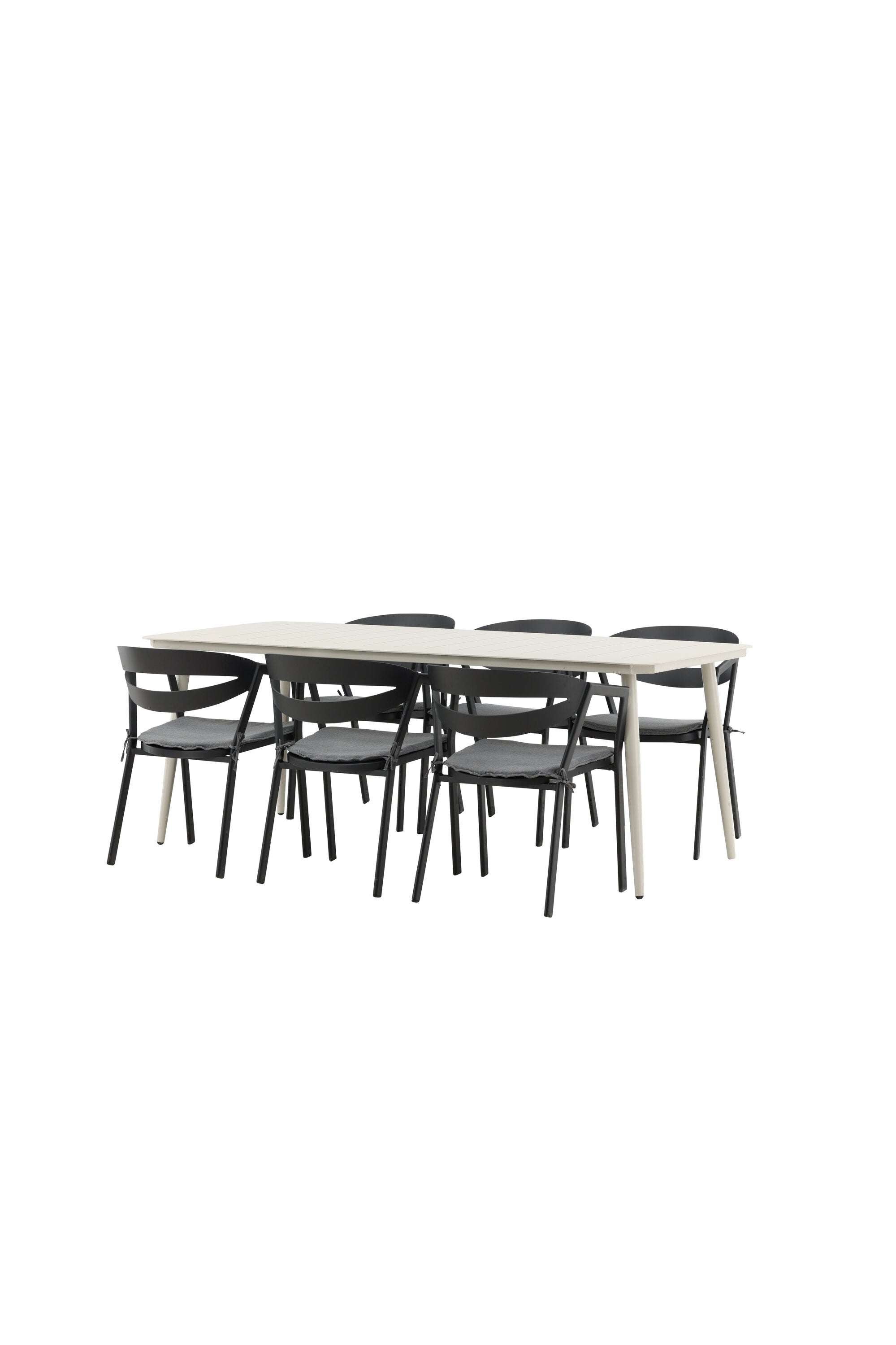 Lina Outdoor-Tischset + Split 200cm/6St. in Schwarz präsentiert im Onlineshop von KAQTU Design AG. Gartentischset ist von Venture Home