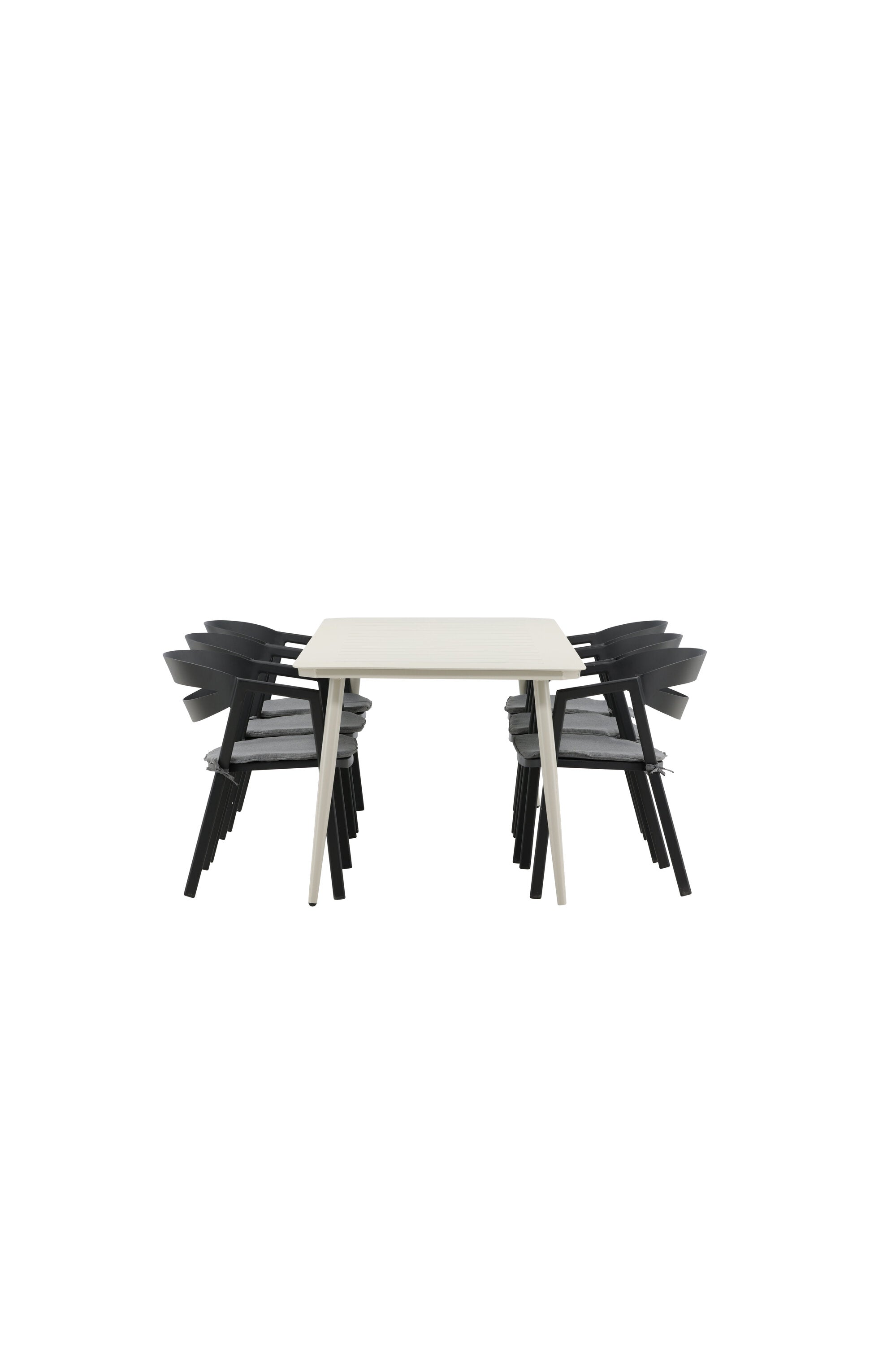 Lina Outdoor-Tischset + Split 200cm/6St. in Schwarz präsentiert im Onlineshop von KAQTU Design AG. Gartentischset ist von Venture Home