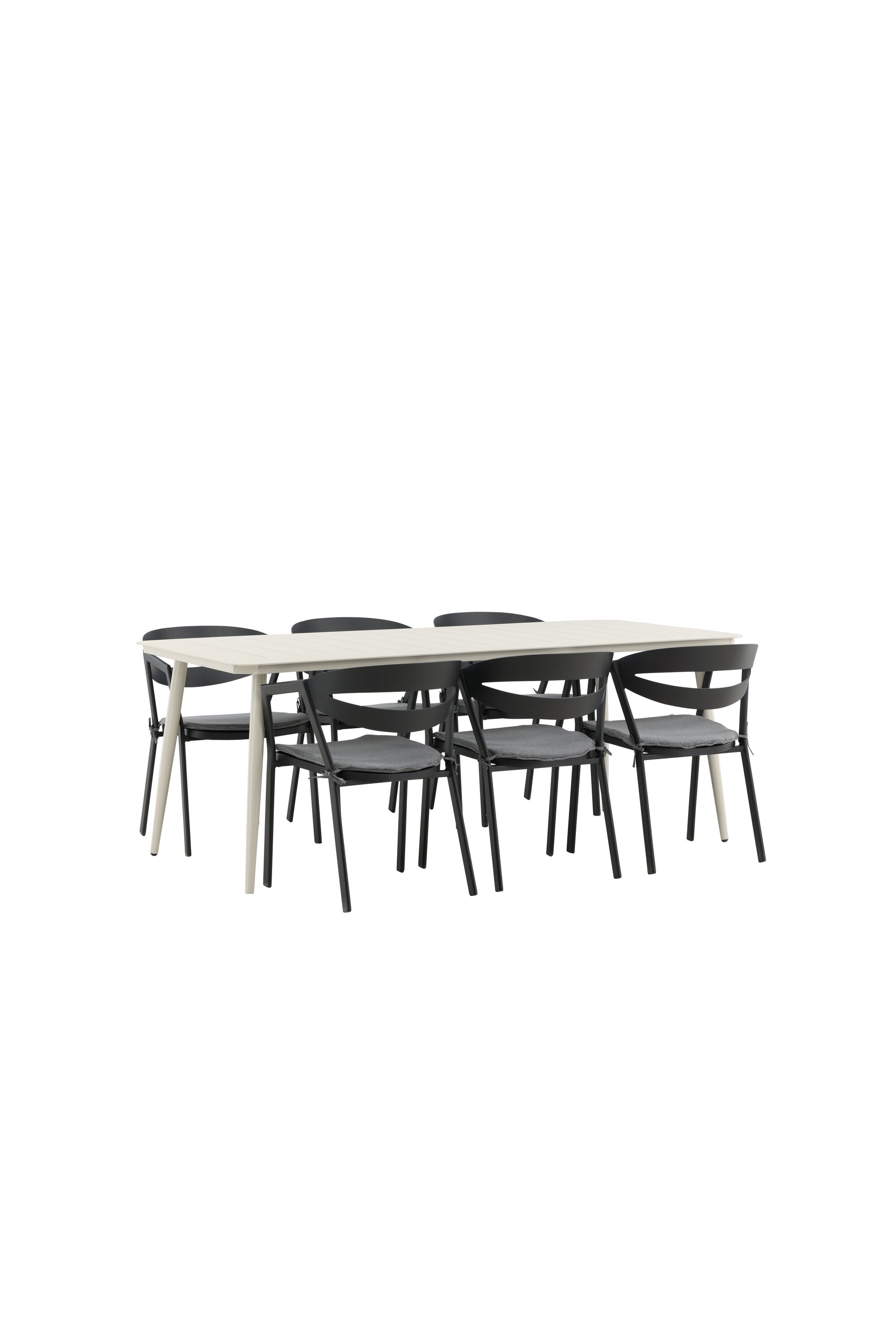 Lina Outdoor-Tischset + Split 200cm/6St. in Schwarz präsentiert im Onlineshop von KAQTU Design AG. Gartentischset ist von Venture Home