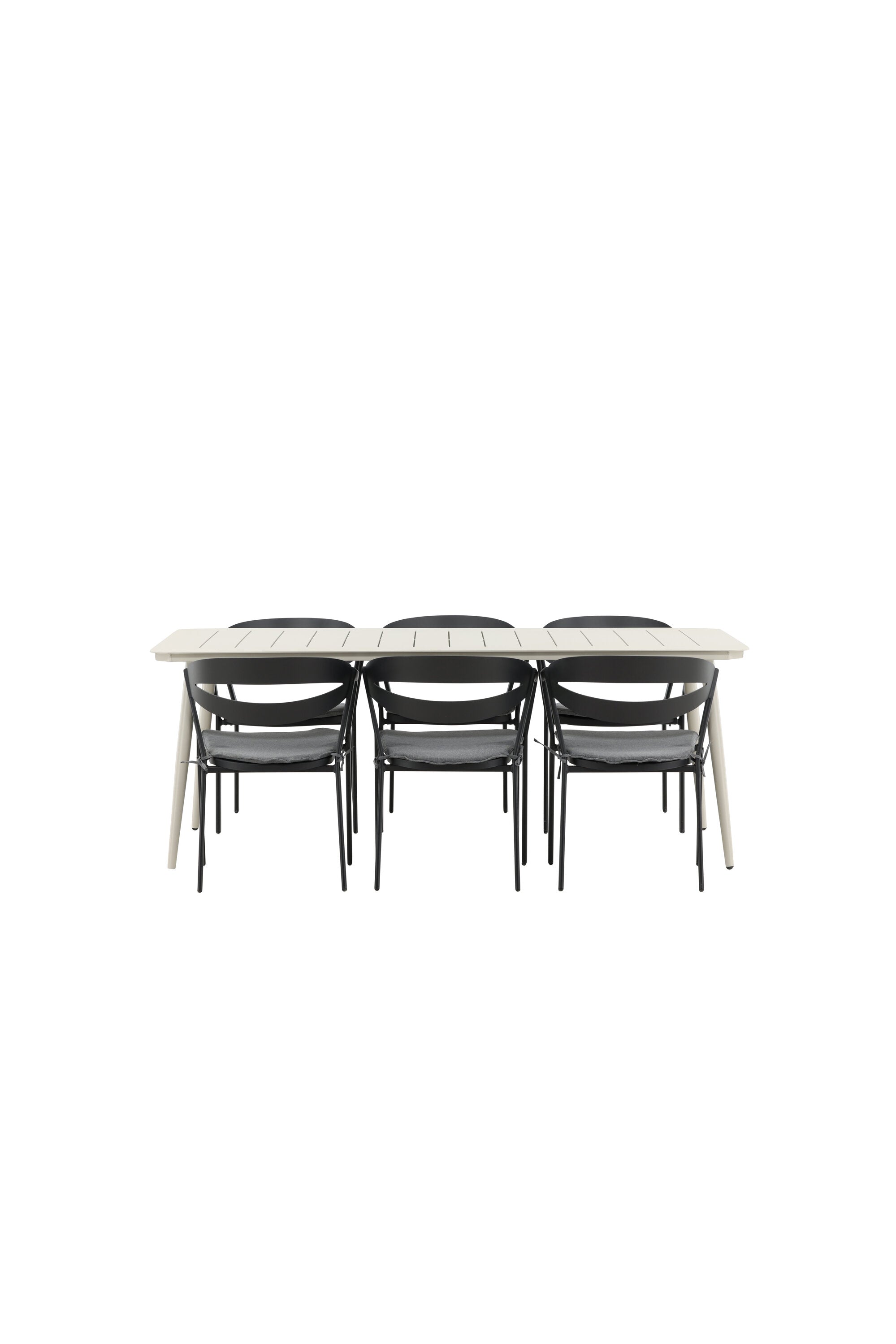 Lina Outdoor-Tischset + Split 200cm/6St. in Schwarz präsentiert im Onlineshop von KAQTU Design AG. Gartentischset ist von Venture Home
