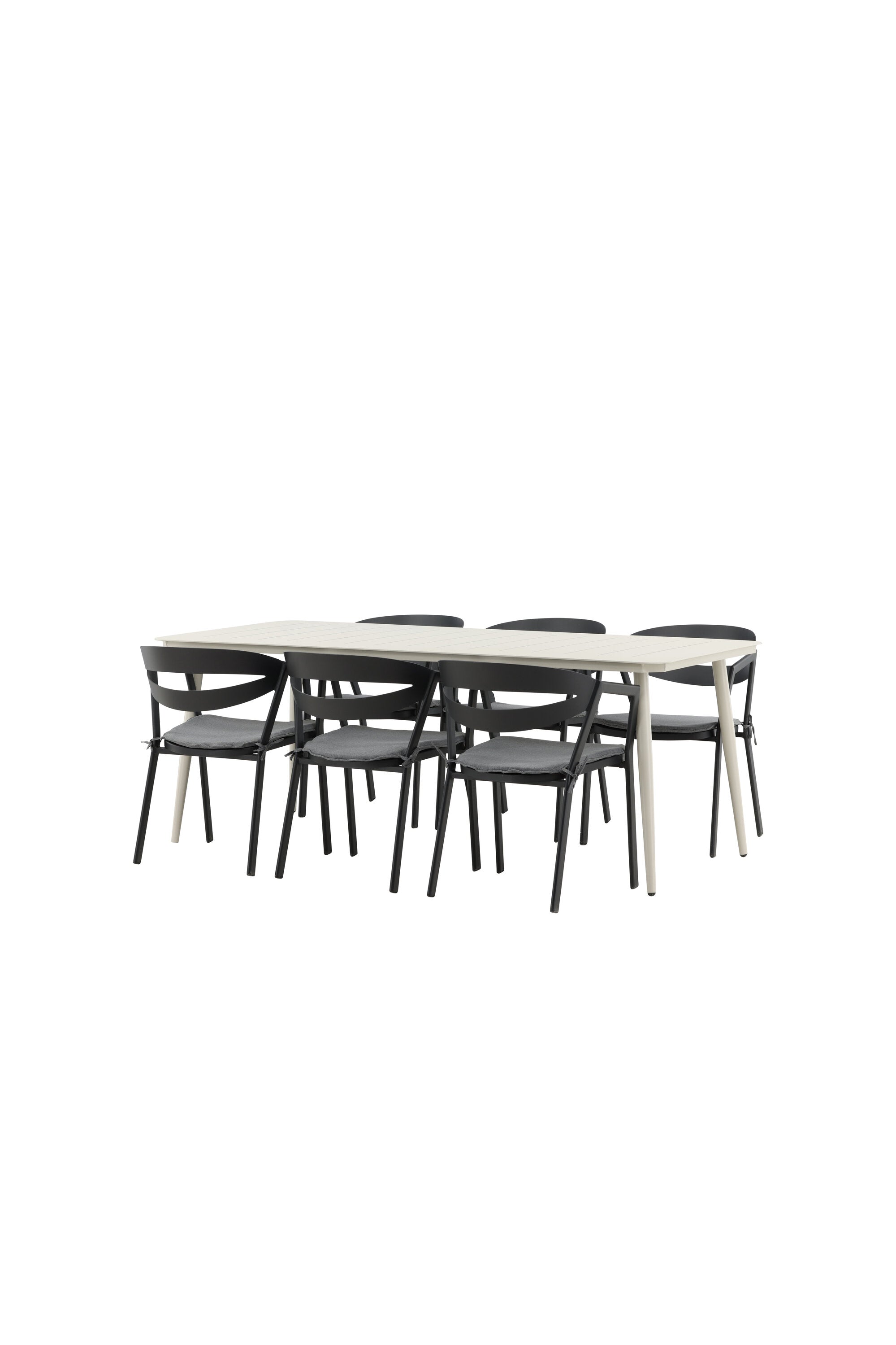 Lina Outdoor-Tischset + Split 200cm/6St. in Schwarz präsentiert im Onlineshop von KAQTU Design AG. Gartentischset ist von Venture Home