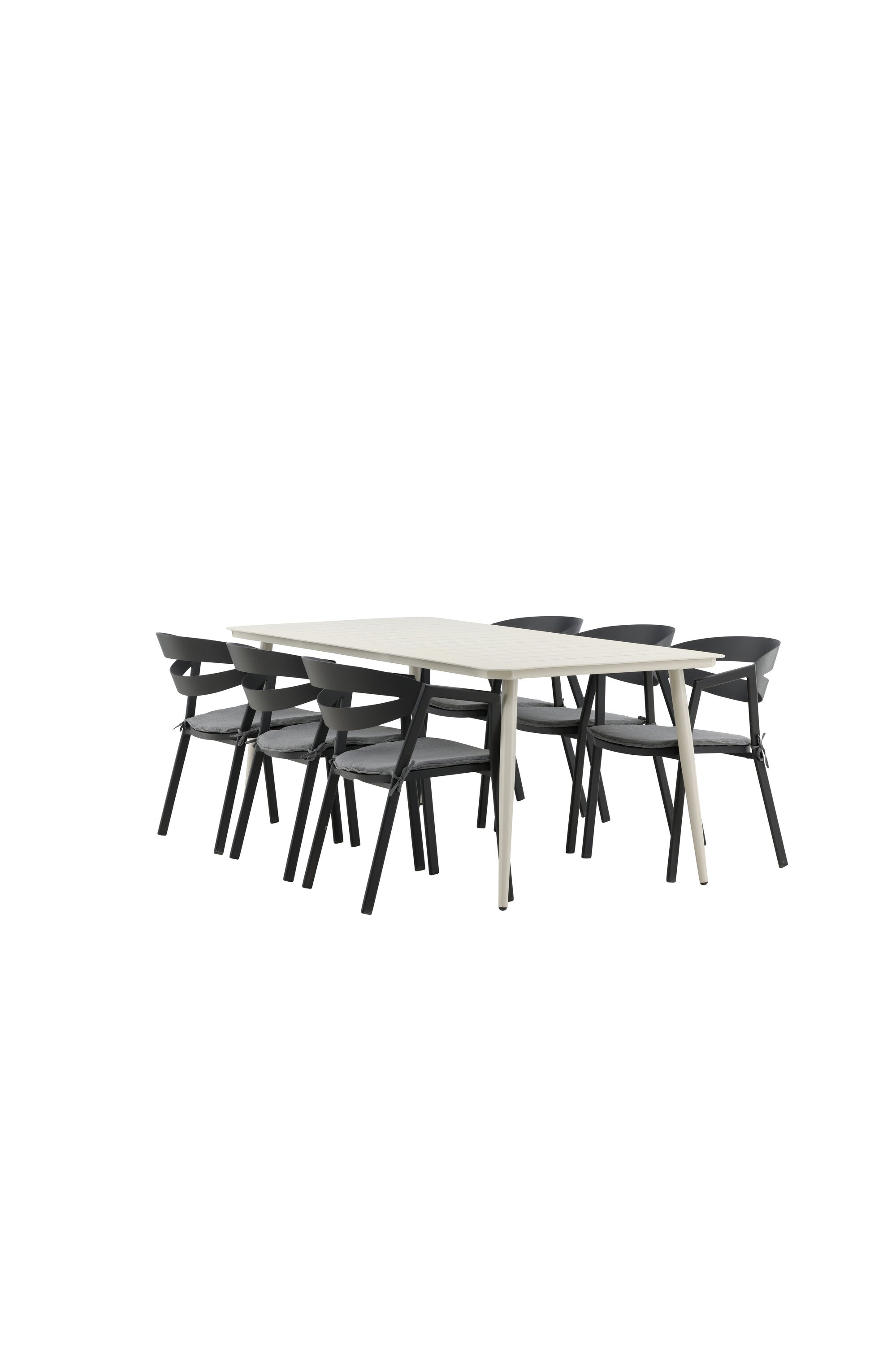 Lina Outdoor-Tischset + Split 200cm/6St. in Schwarz präsentiert im Onlineshop von KAQTU Design AG. Gartentischset ist von Venture Home