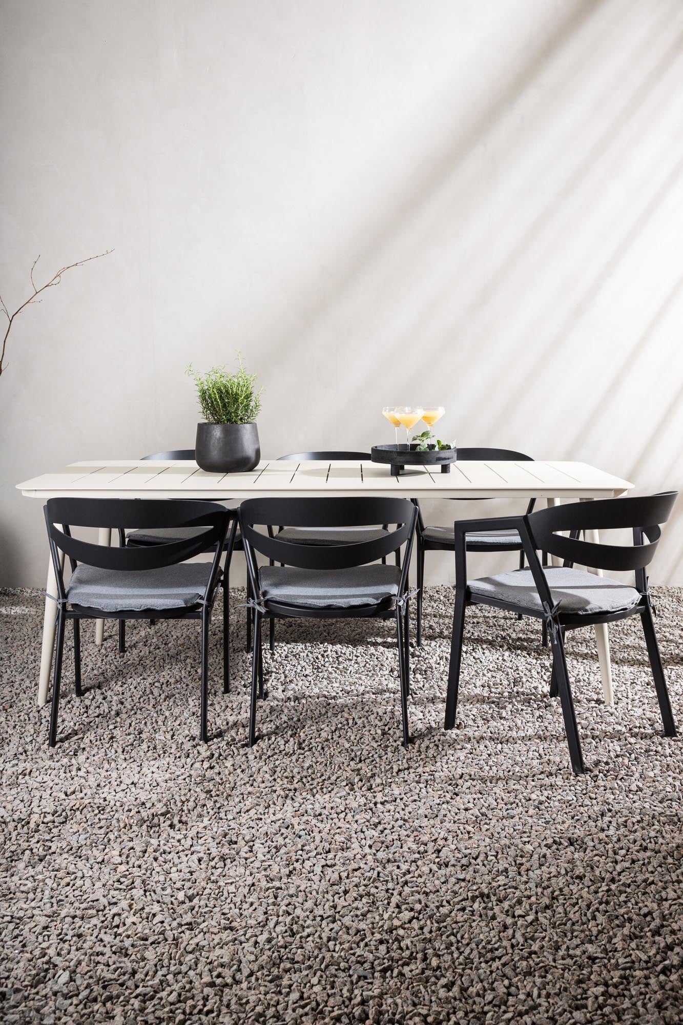 Venture Home: Lina Tischset 200cm, modernes Design für 6 Personen.