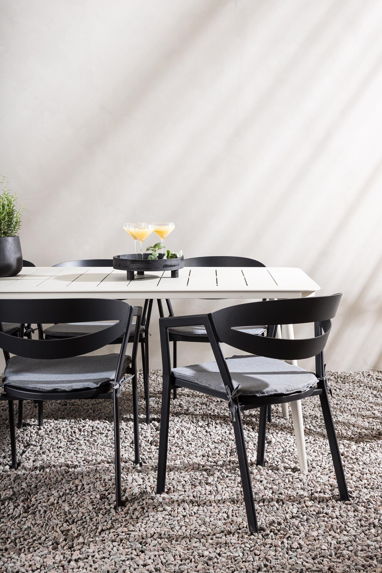 Elegantes Lina Outdoor-Set 200cm für 6, perfekt für stilvolle Abende.