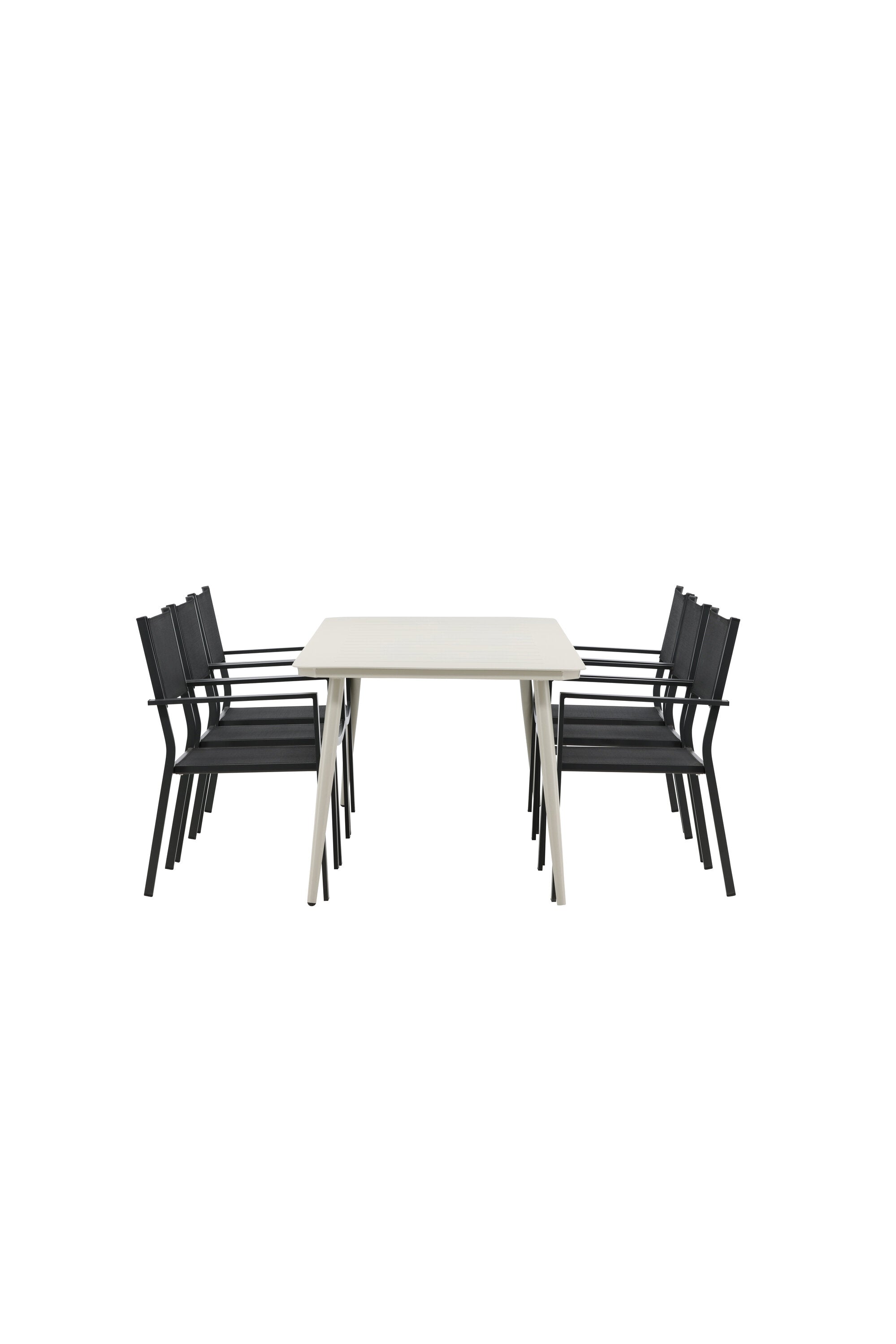 Lina Outdoor-Tischset + Copacabana 200cm/6St. in Schwarz präsentiert im Onlineshop von KAQTU Design AG. Gartentischset ist von Venture Home