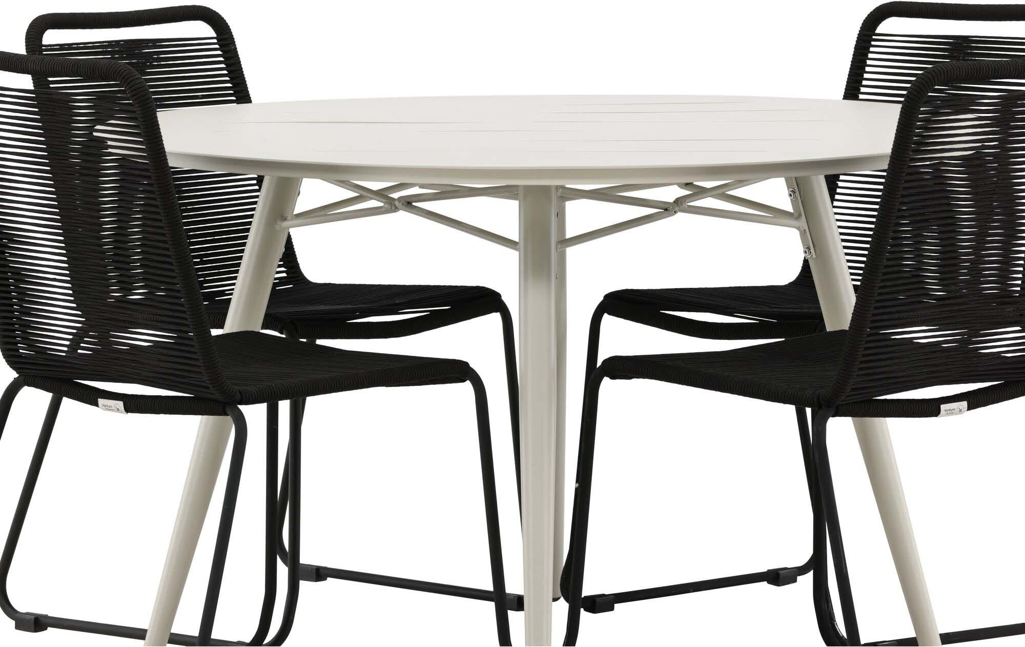 Lina Outdoor-Tischset: Stilvoller Gartentisch mit praktischen Lindos Stühlen für unvergessliche Momente im Freien. Ideal für jede Gelegenheit!