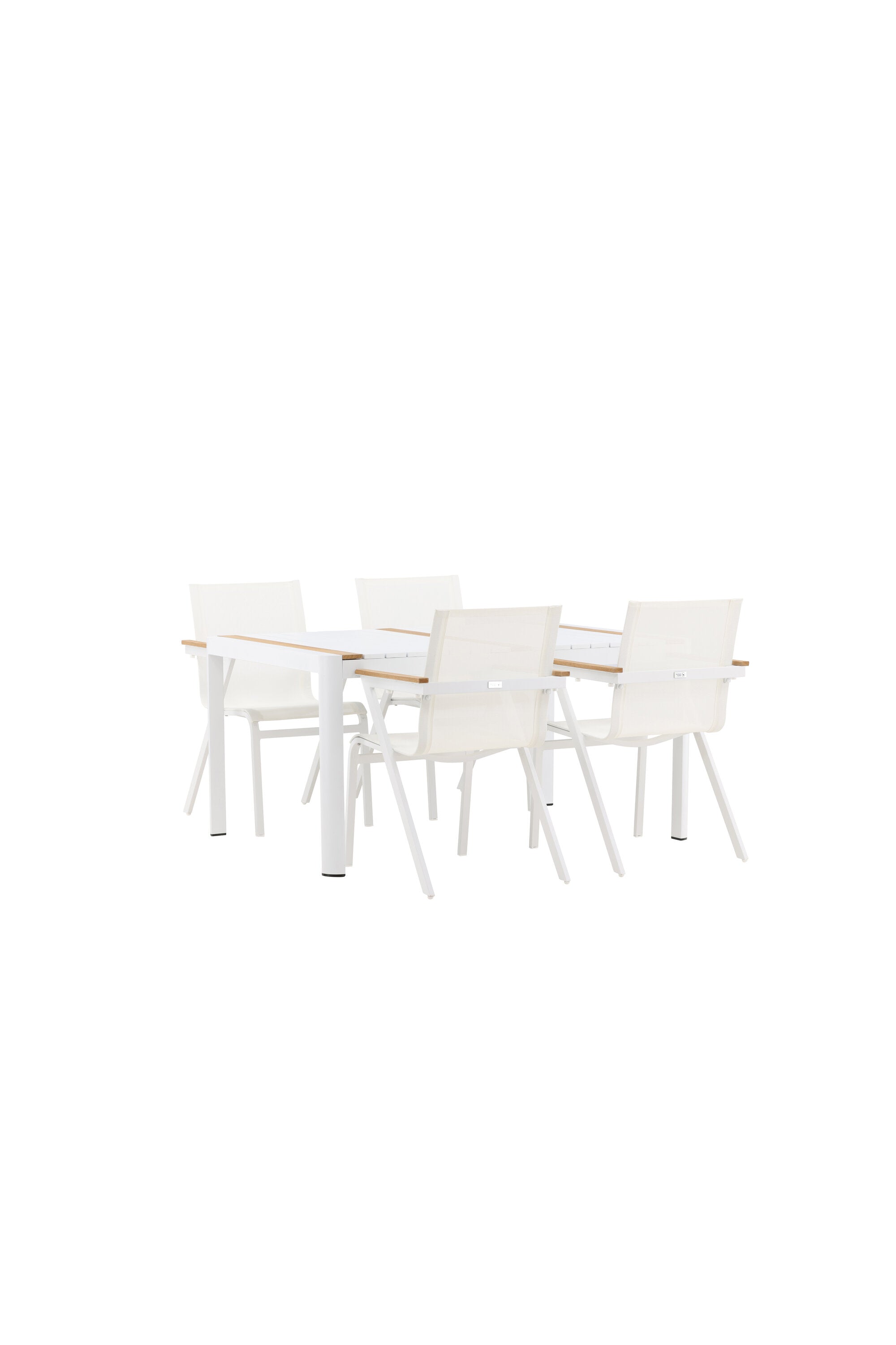 Togo Outdoor-Tischset + Mexico 150cm/4St. in Weiss präsentiert im Onlineshop von KAQTU Design AG. Gartentischset ist von Venture Home