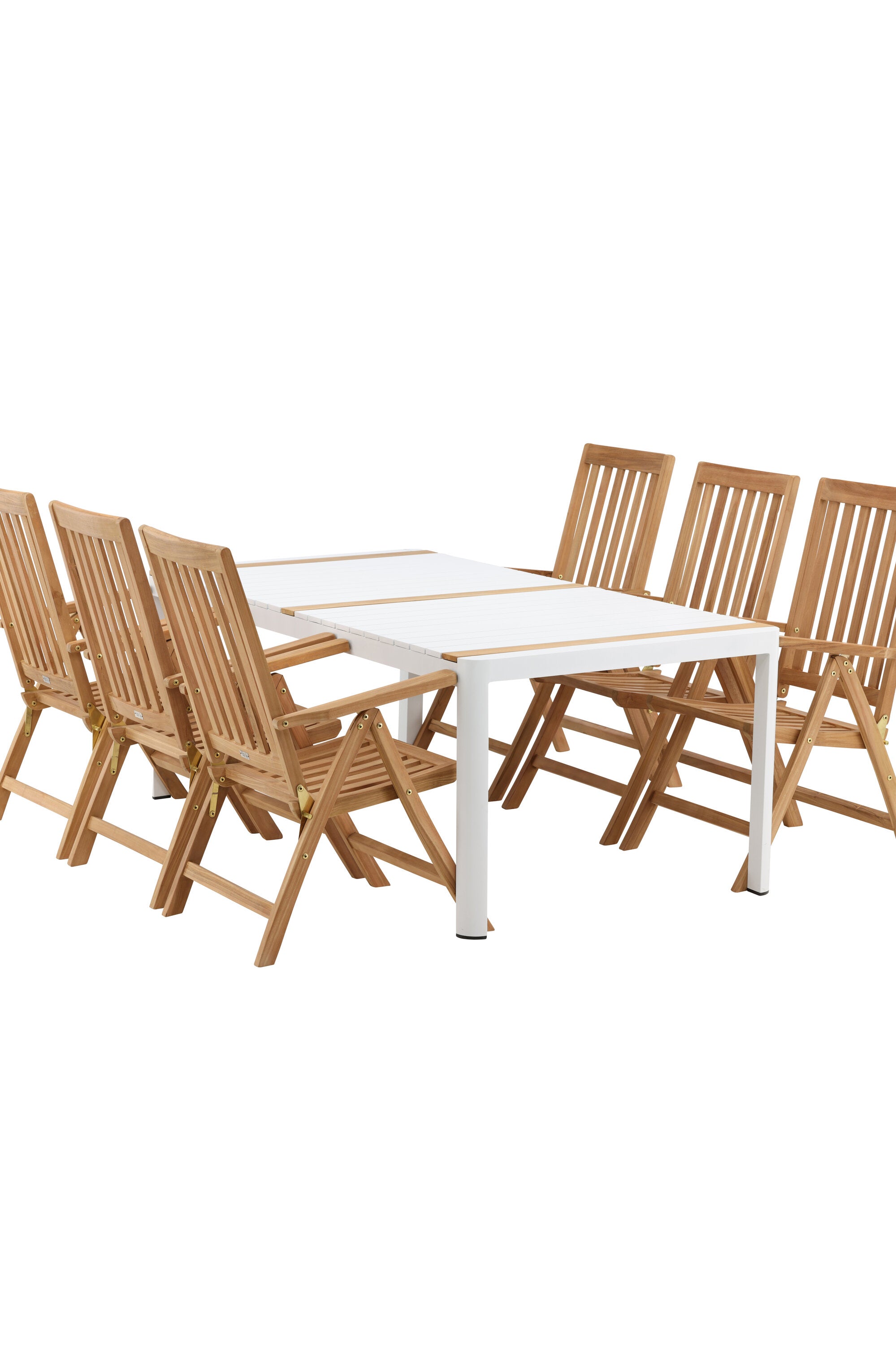 Togo Outdoor-Tischset + Kenya 200cm/6St. in Natur präsentiert im Onlineshop von KAQTU Design AG. Gartentischset ist von Venture Home