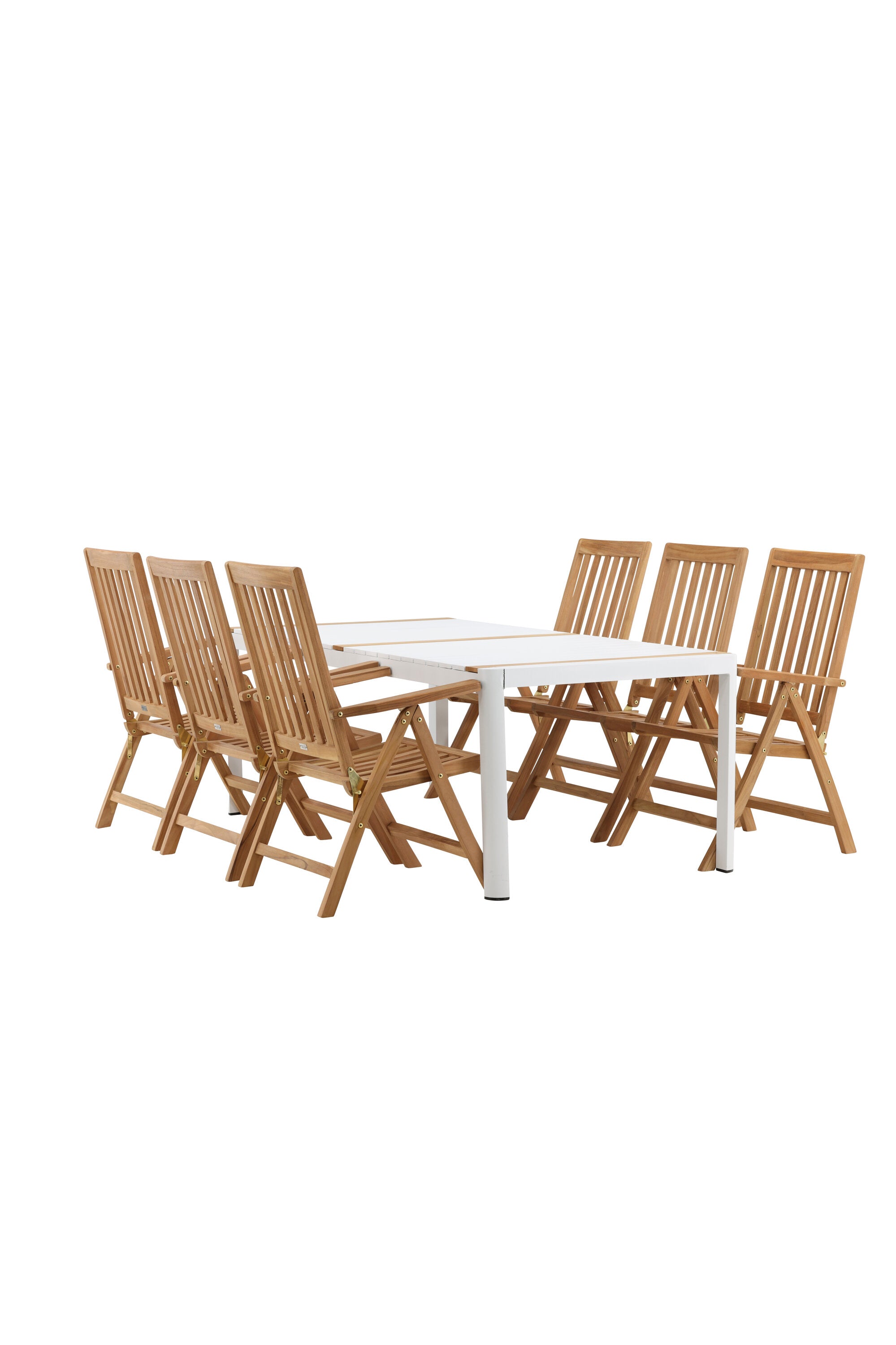 Togo Outdoor-Tischset + Kenya 200cm/6St. in Natur präsentiert im Onlineshop von KAQTU Design AG. Gartentischset ist von Venture Home