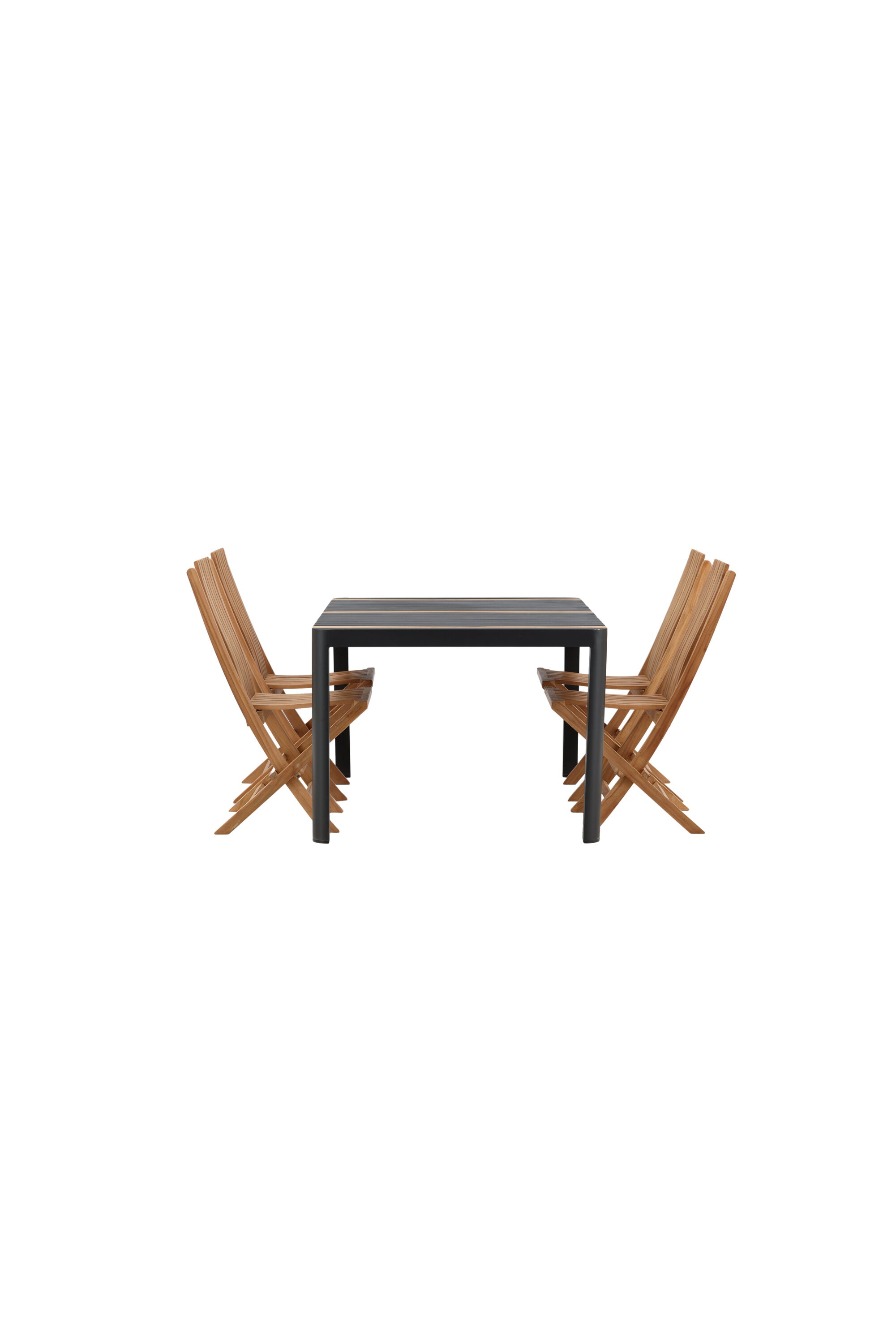 Togo Outdoor-Tischset + Ghana 150cm/4St. in Schwarz / Gold / Natur präsentiert im Onlineshop von KAQTU Design AG. Gartentischset ist von Venture Home