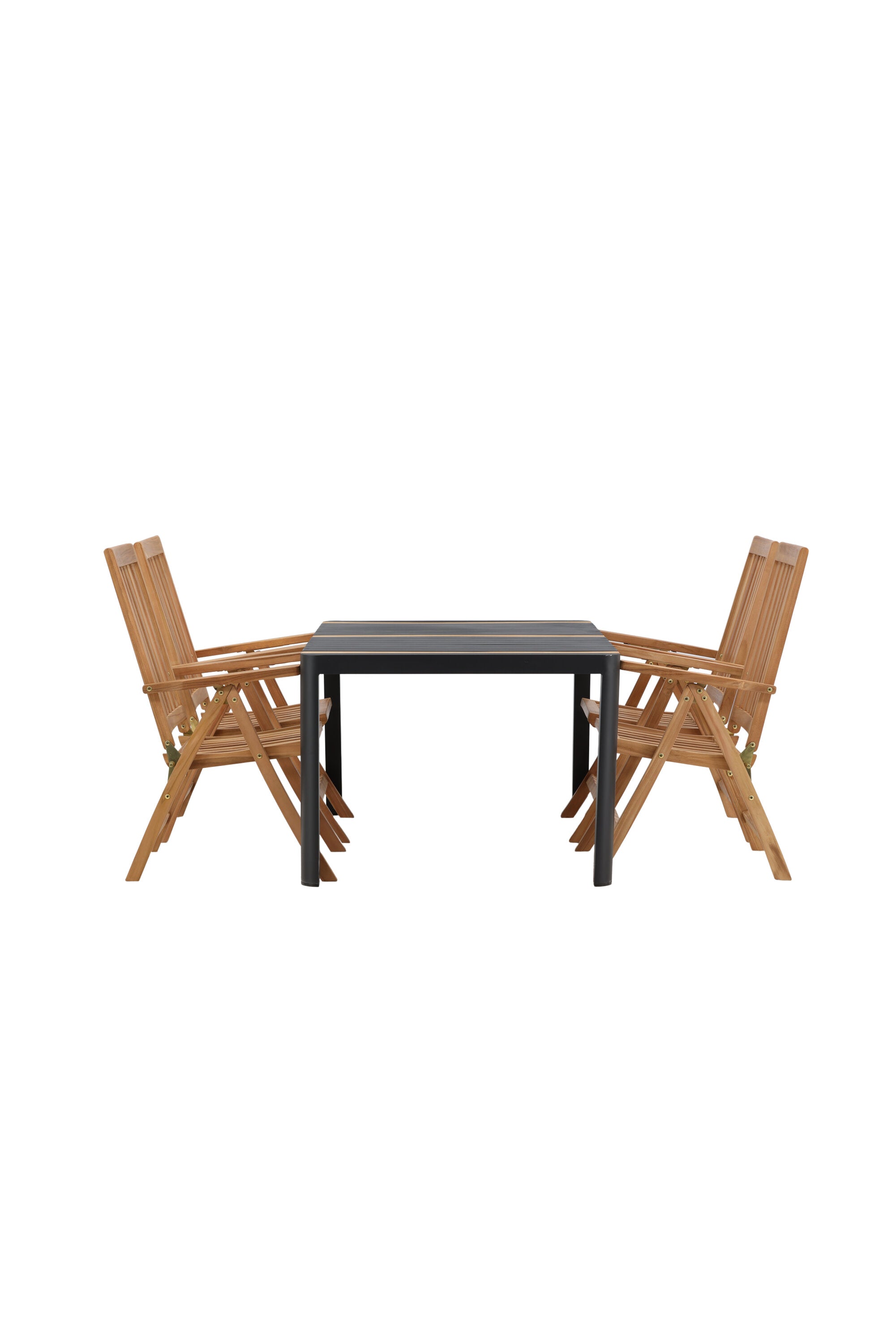 Togo Outdoor-Tischset + Kenya 150cm/4St. in Schwarz / Natur präsentiert im Onlineshop von KAQTU Design AG. Gartentischset ist von Venture Home