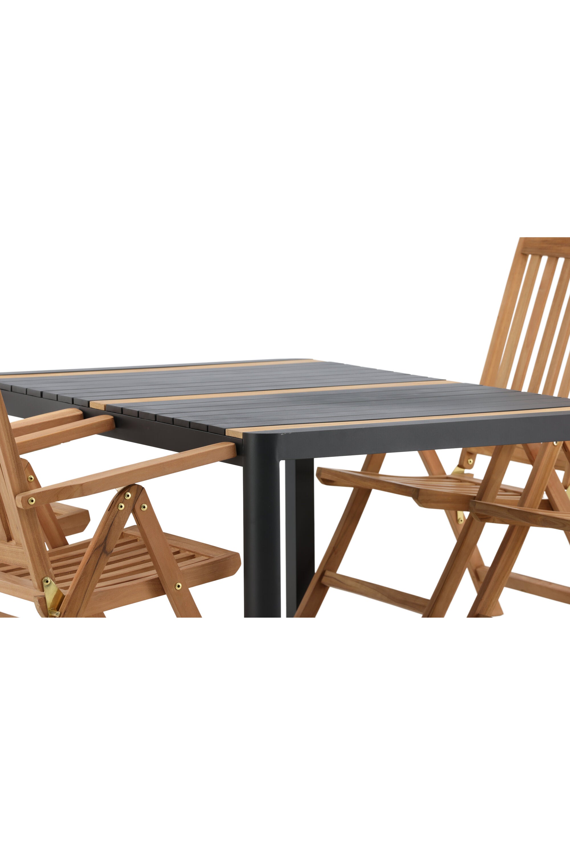 Togo Outdoor-Tischset + Kenya 150cm/4St. in Schwarz / Natur präsentiert im Onlineshop von KAQTU Design AG. Gartentischset ist von Venture Home