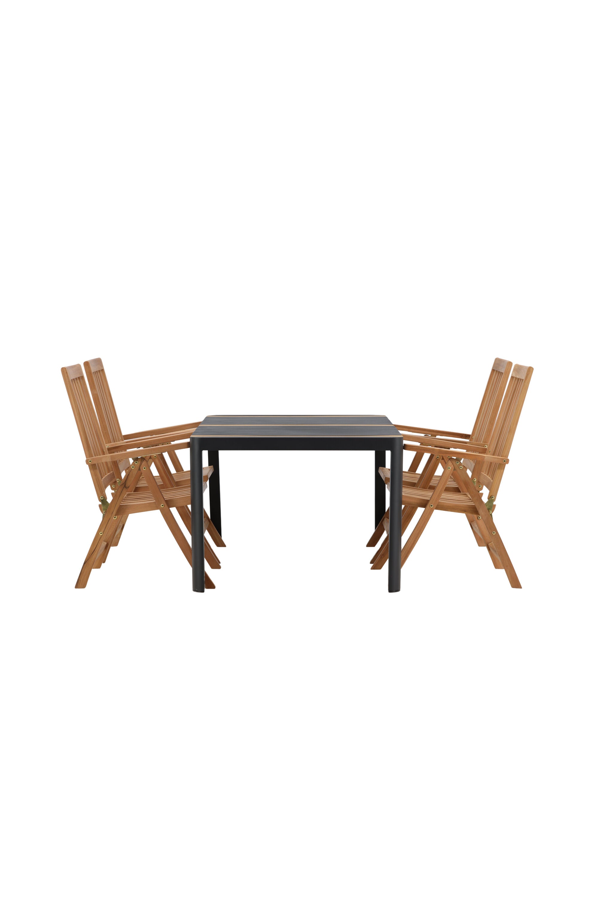 Togo Outdoor-Tischset + Kenya 150cm/4St. in Schwarz / Natur präsentiert im Onlineshop von KAQTU Design AG. Gartentischset ist von Venture Home