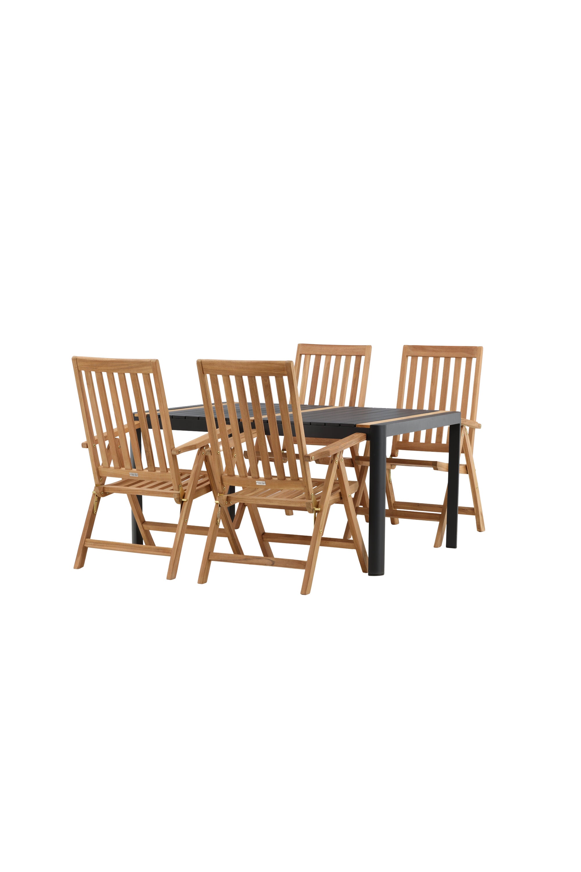 Togo Outdoor-Tischset + Kenya 150cm/4St. in Schwarz / Natur präsentiert im Onlineshop von KAQTU Design AG. Gartentischset ist von Venture Home