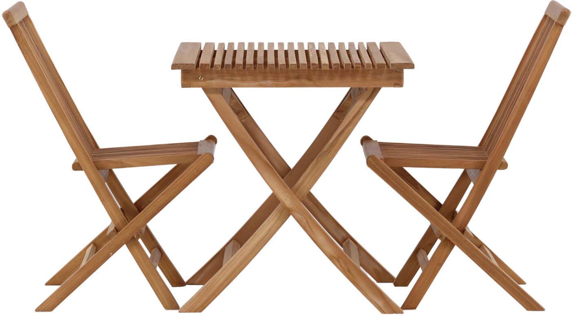 Stilvolles Ghana Outdoor-Tischset mit praktischem klappbarem Tisch und komfortablen Kenya Stühlen aus Teakholz – perfekt für Ihren Garten!