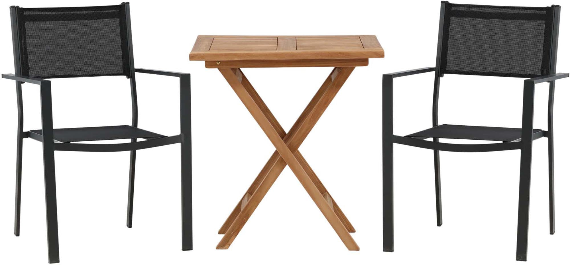 Entdecken Sie das stilvolle Kenya Outdoor-Tischset von Venture Home: 70 cm, 2 Stühle, ideal für entspannte Momente im Freien.