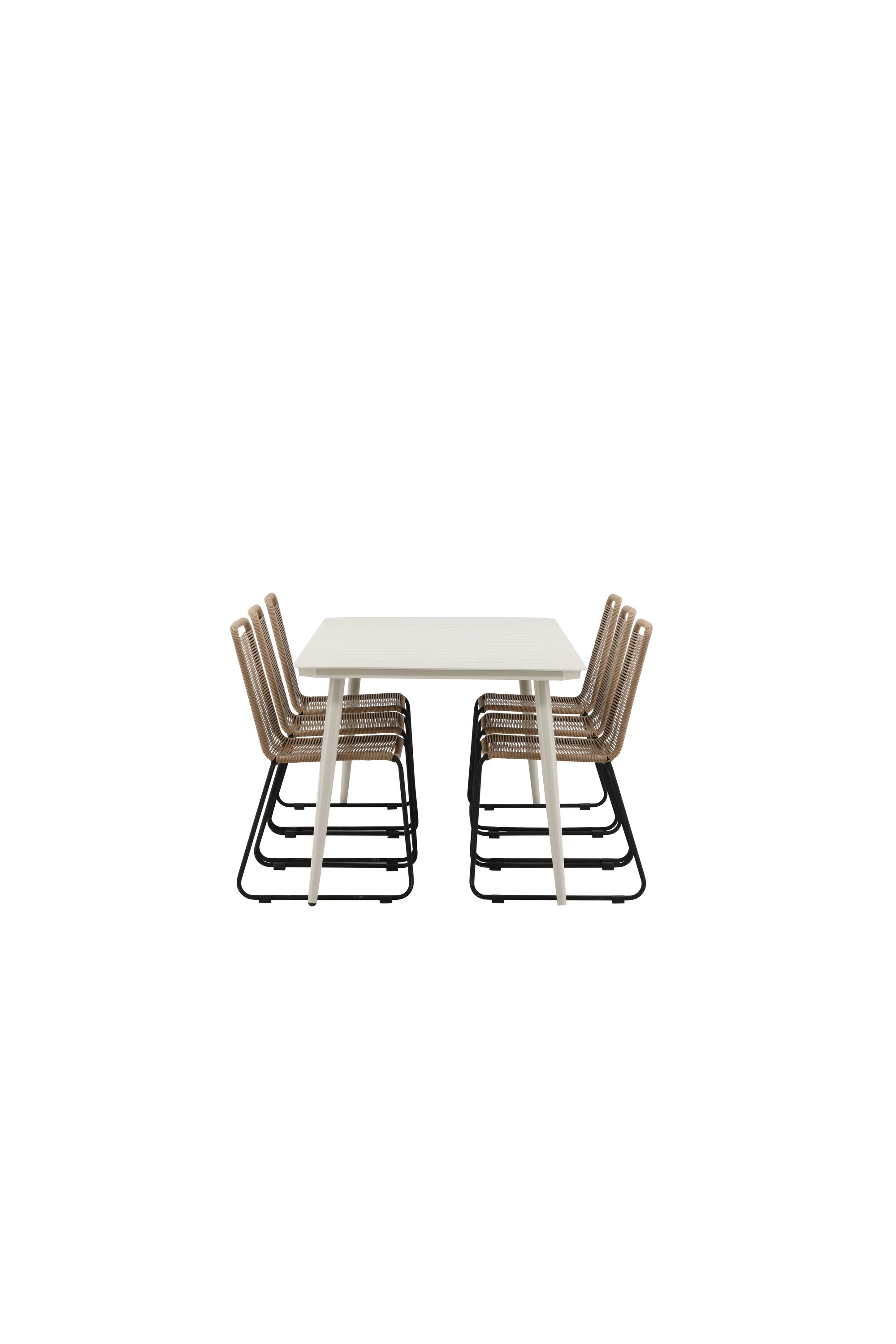 Lina Outdoor-Tischset + Lindos 200cm/6St. in Schwarz Braun präsentiert im Onlineshop von KAQTU Design AG. Gartentischset ist von Venture Home