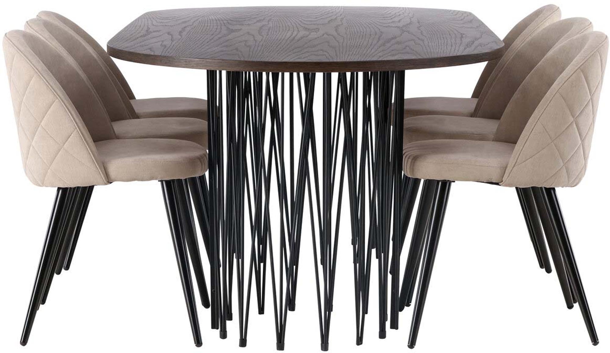 Elegantes Stone Esszimmerset 220cm mit 6 stilvollen Velvet-Stühlen. Ideal für gesellige Abende und ein modernes Esszimmer-Design.