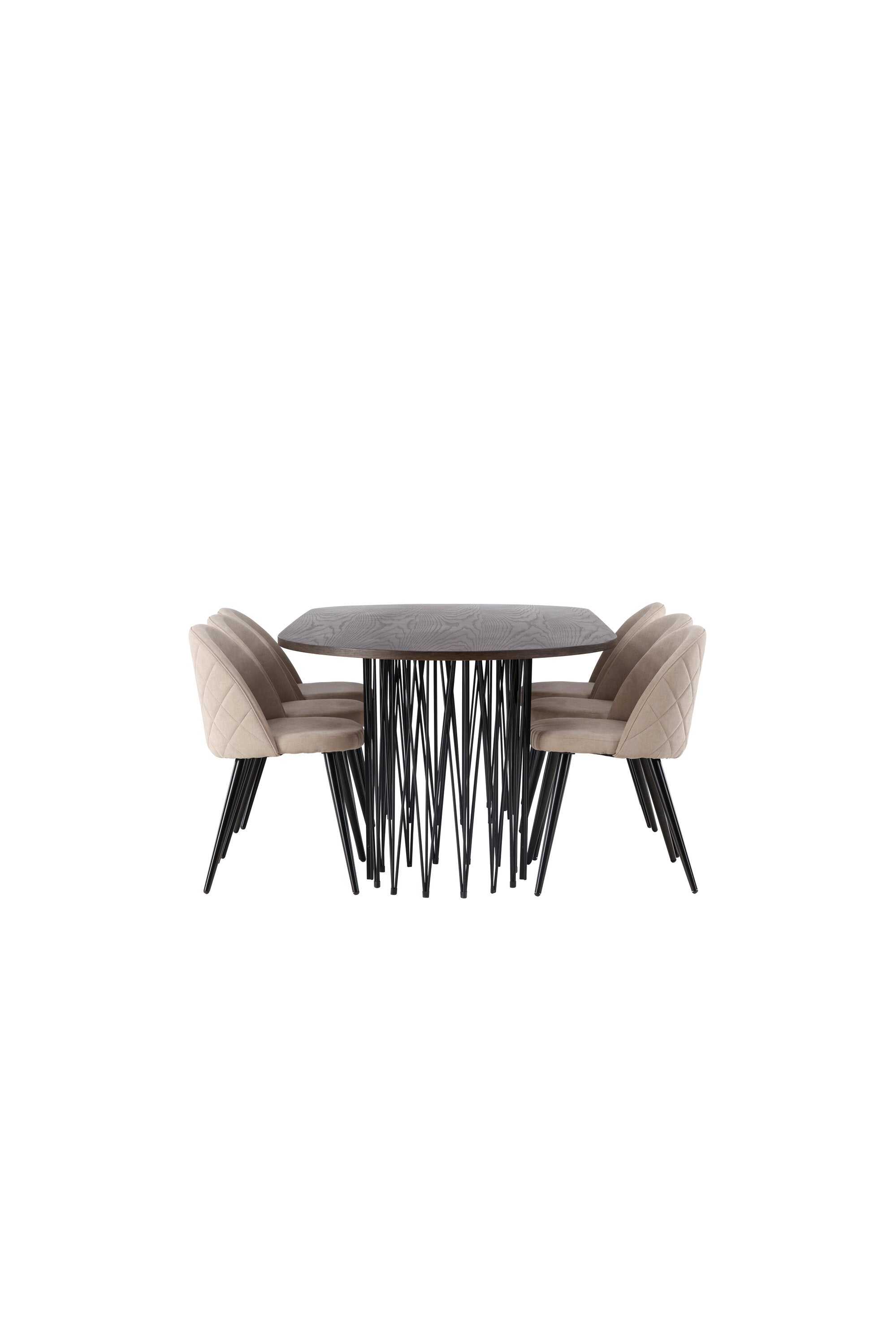 Stone Esszimmerset + Velvet 220cm/6St. in Beige, Schwarz präsentiert im Onlineshop von KAQTU Design AG. Esszimmerset ist von Venture Home