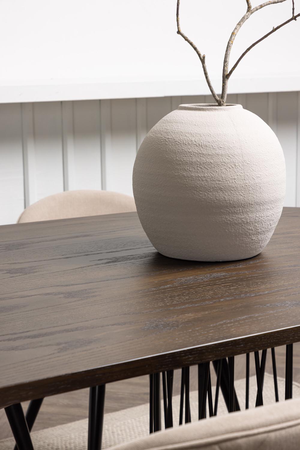 Stone Esszimmerset + Velvet 220cm/6St. in Beige, Schwarz präsentiert im Onlineshop von KAQTU Design AG. Esszimmerset ist von Venture Home