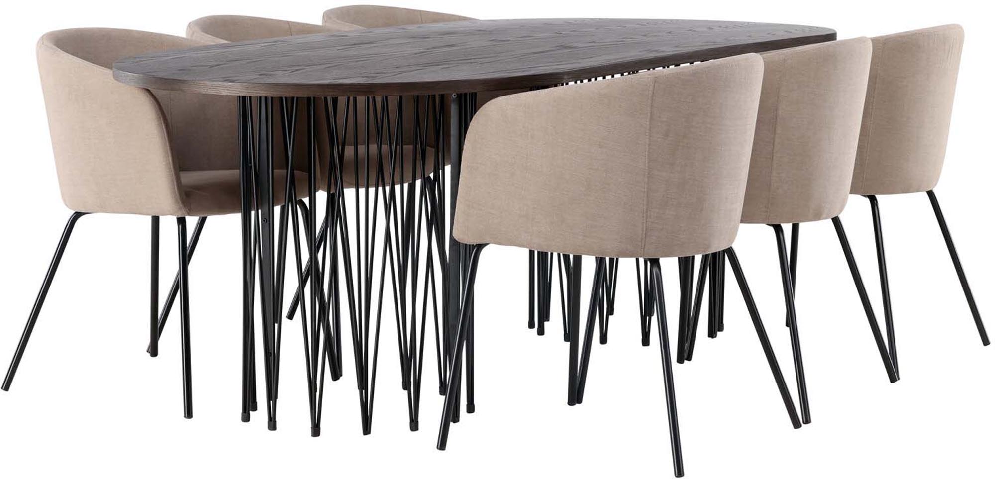 Modernes Stone Esszimmerset für 6 von Venture Home, 220cm Tisch.