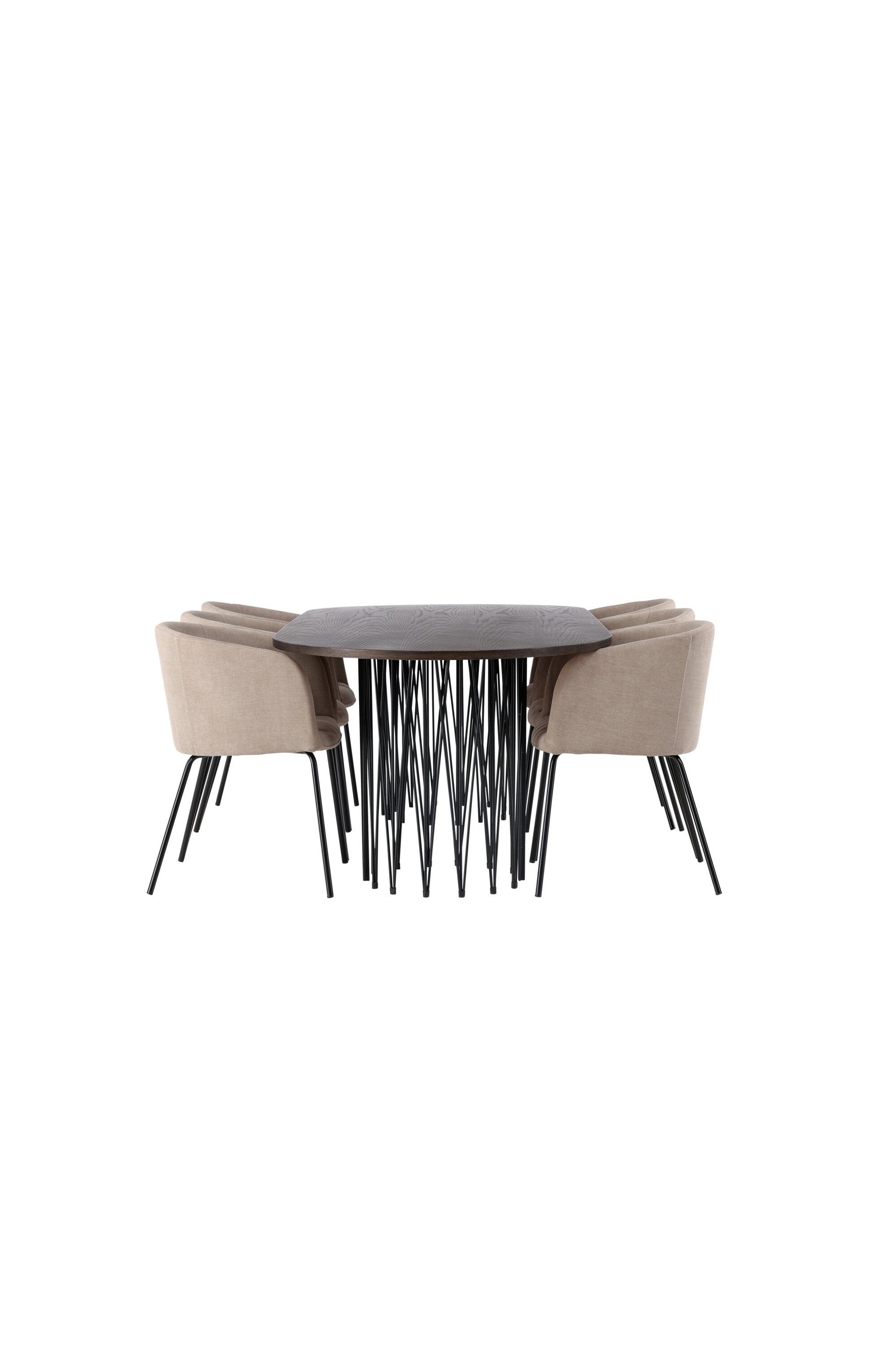 Stone Esszimmerset + Berit 220cm/6St. in Beige, Schwarz präsentiert im Onlineshop von KAQTU Design AG. Esszimmerset ist von Venture Home