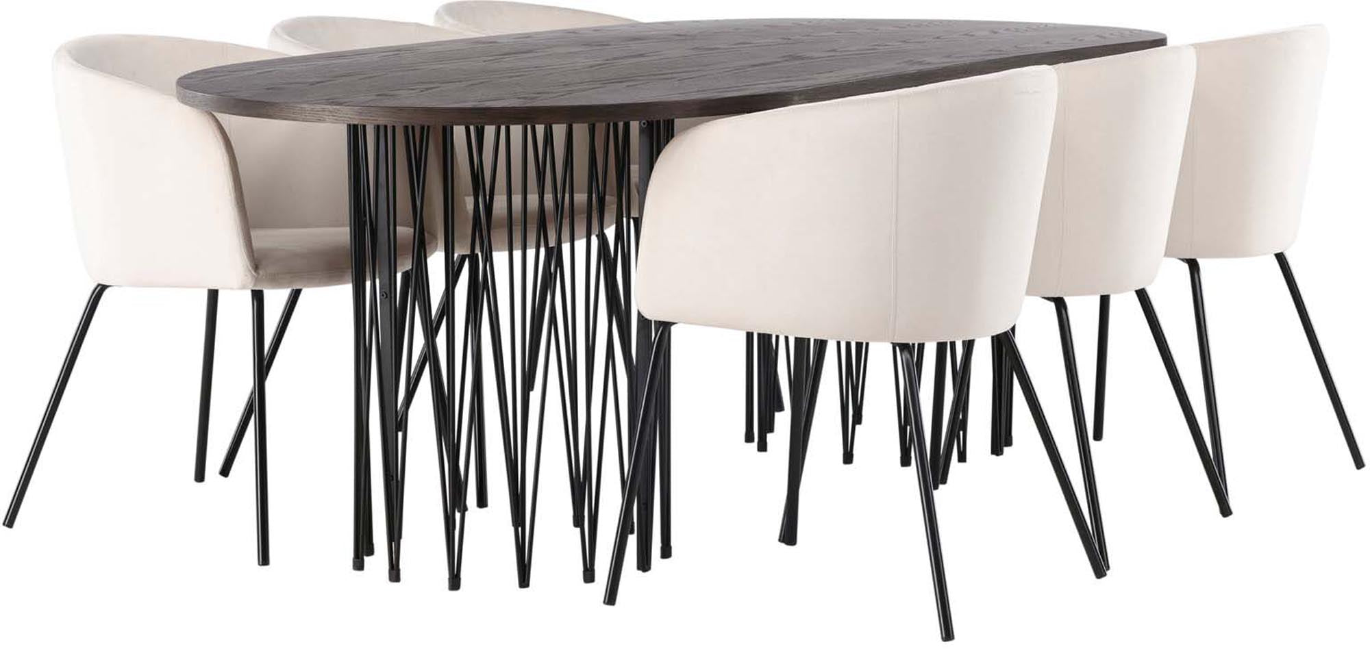 Elegantes Stone Esszimmerset 220cm für 6 Personen von Venture Home. Hochwertiger Esstisch und bequeme Stühle für gesellige Abende.