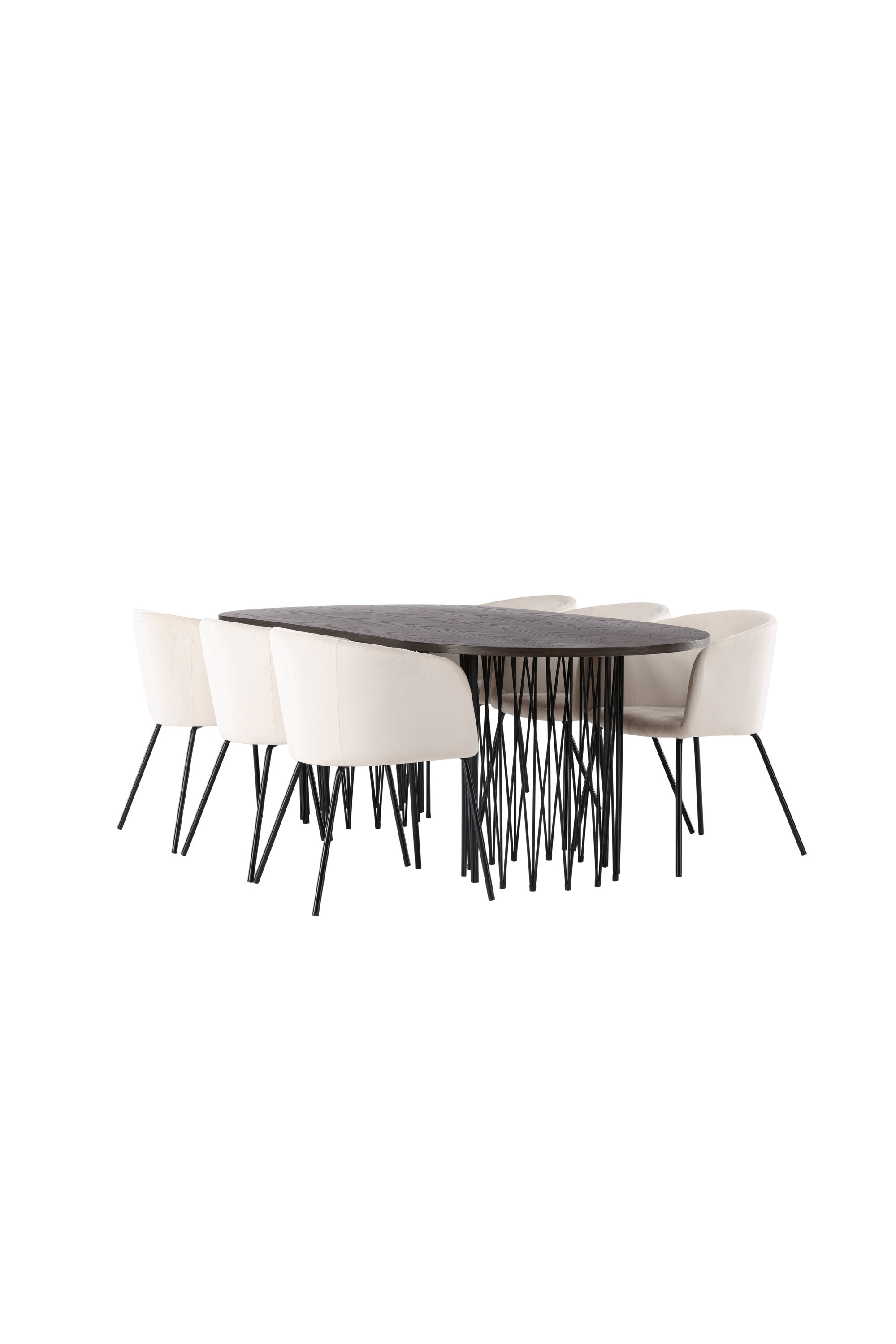 Stone Esszimmerset + Berit 220cm/6St. in Beige, Schwarz präsentiert im Onlineshop von KAQTU Design AG. Esszimmerset ist von Venture Home