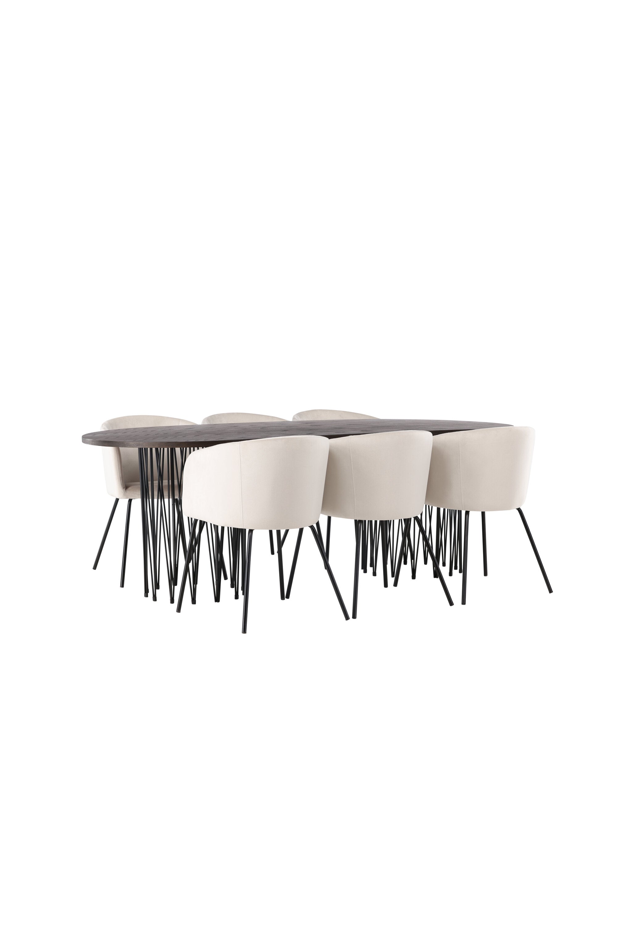 Stone Esszimmerset + Berit 220cm/6St. in Beige, Schwarz präsentiert im Onlineshop von KAQTU Design AG. Esszimmerset ist von Venture Home