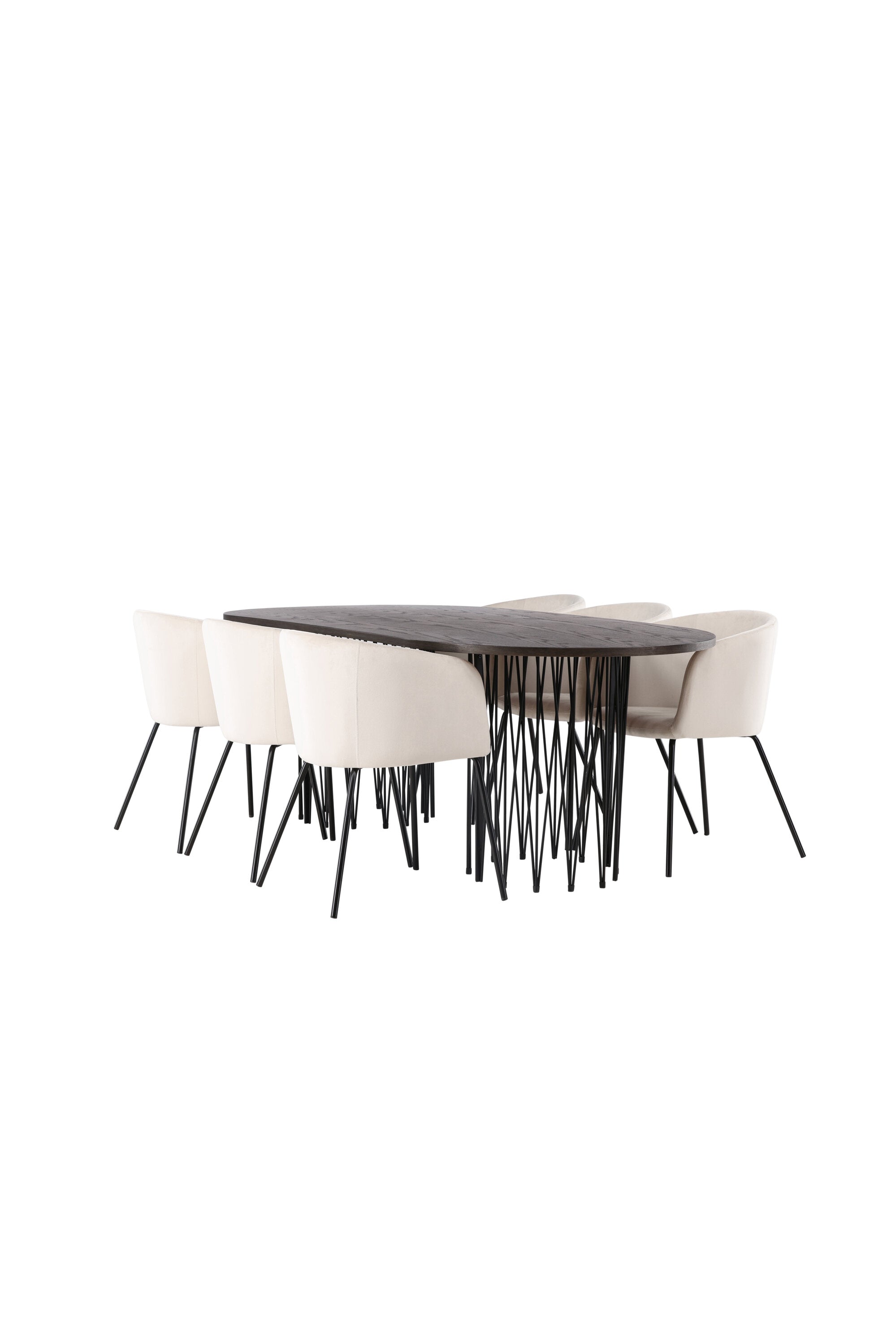 Stone Esszimmerset + Berit 220cm/6St. in Beige, Schwarz präsentiert im Onlineshop von KAQTU Design AG. Esszimmerset ist von Venture Home